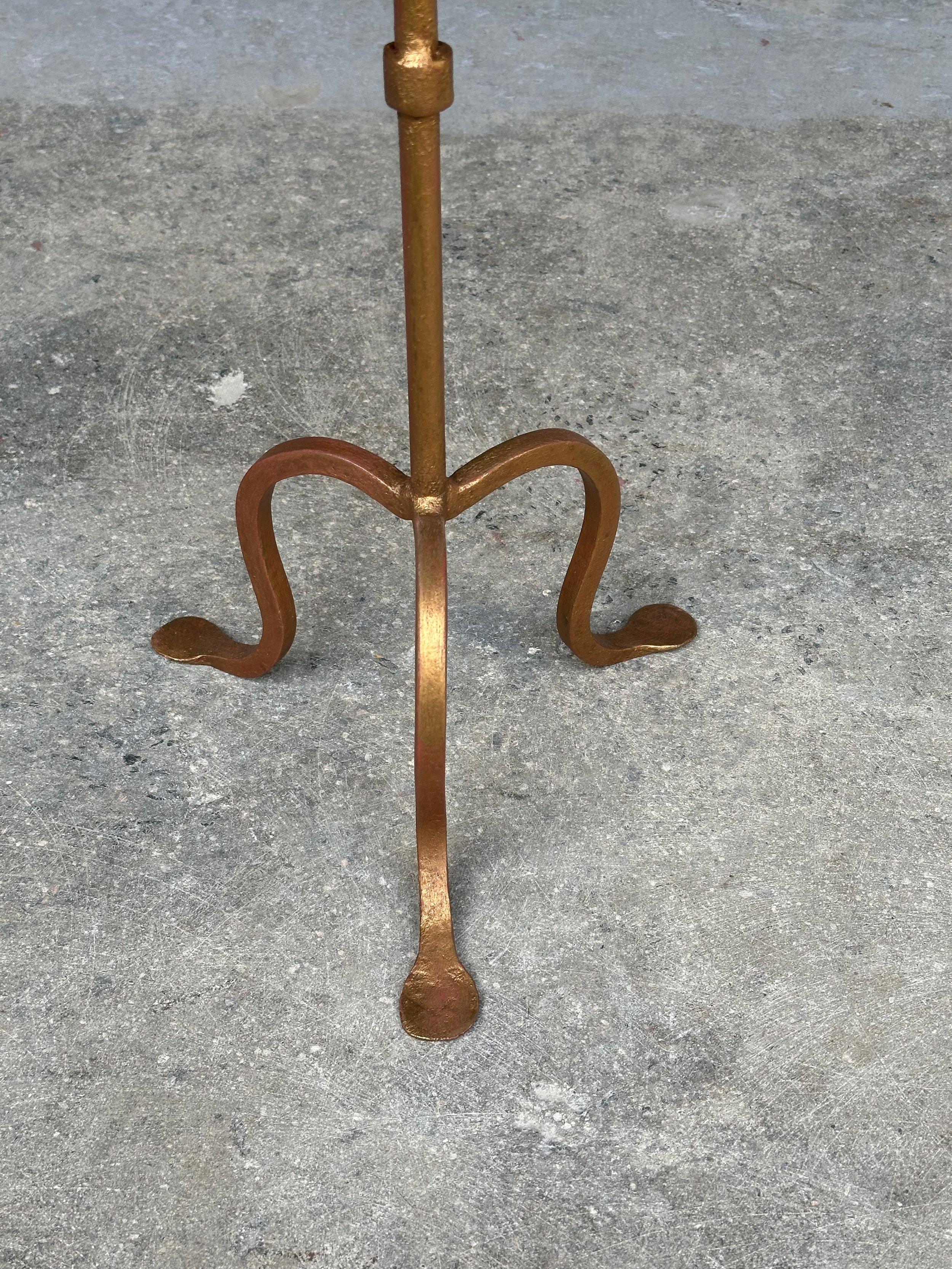 Metal Small Spanish Gilt Iron Drinks Table with Curved Legs For Sale