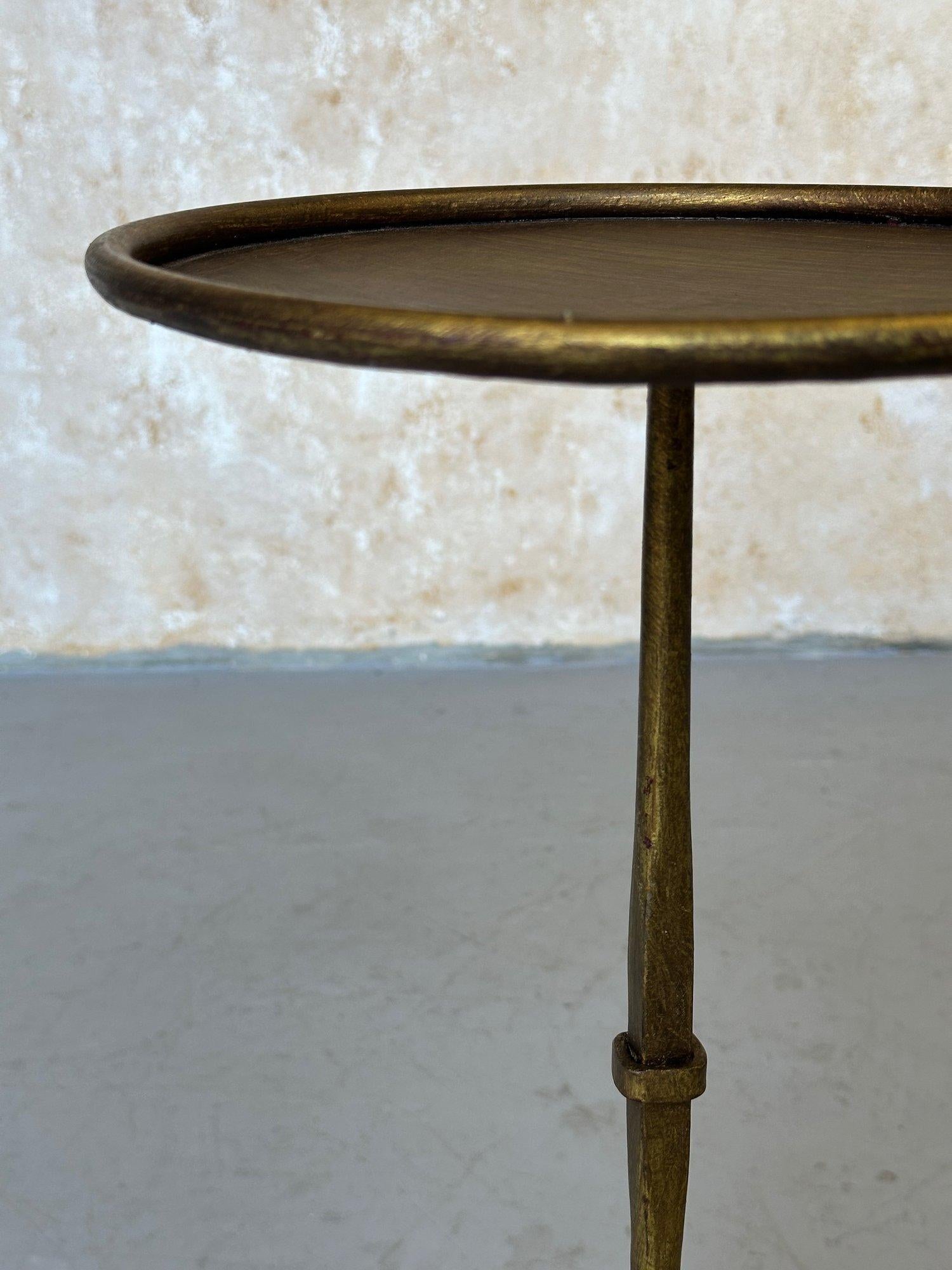 Small Spanish Gilt Iron Drinks Table with Curved Legs 3