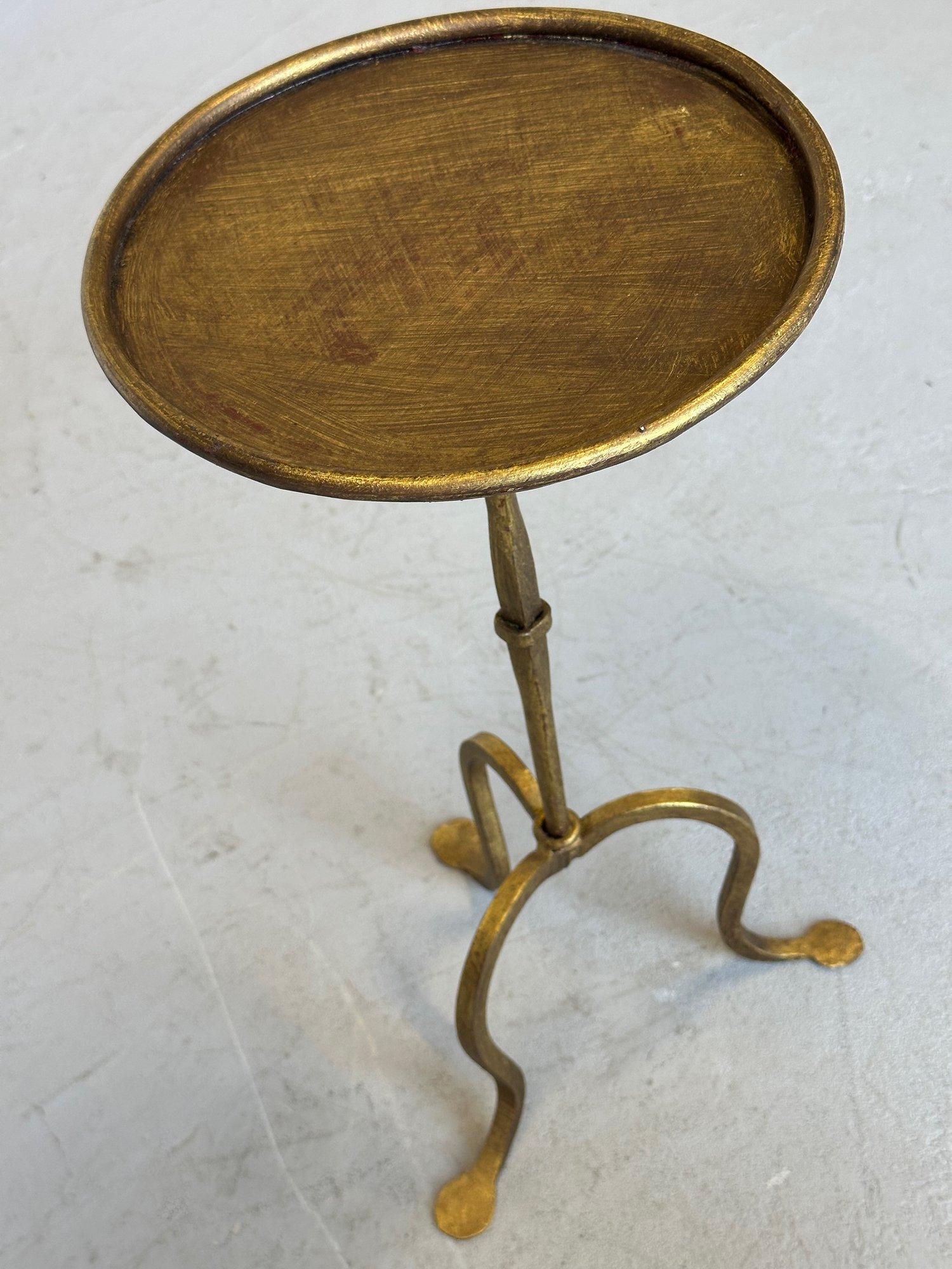 Small Spanish Gilt Iron Drinks Table with Curved Legs 4