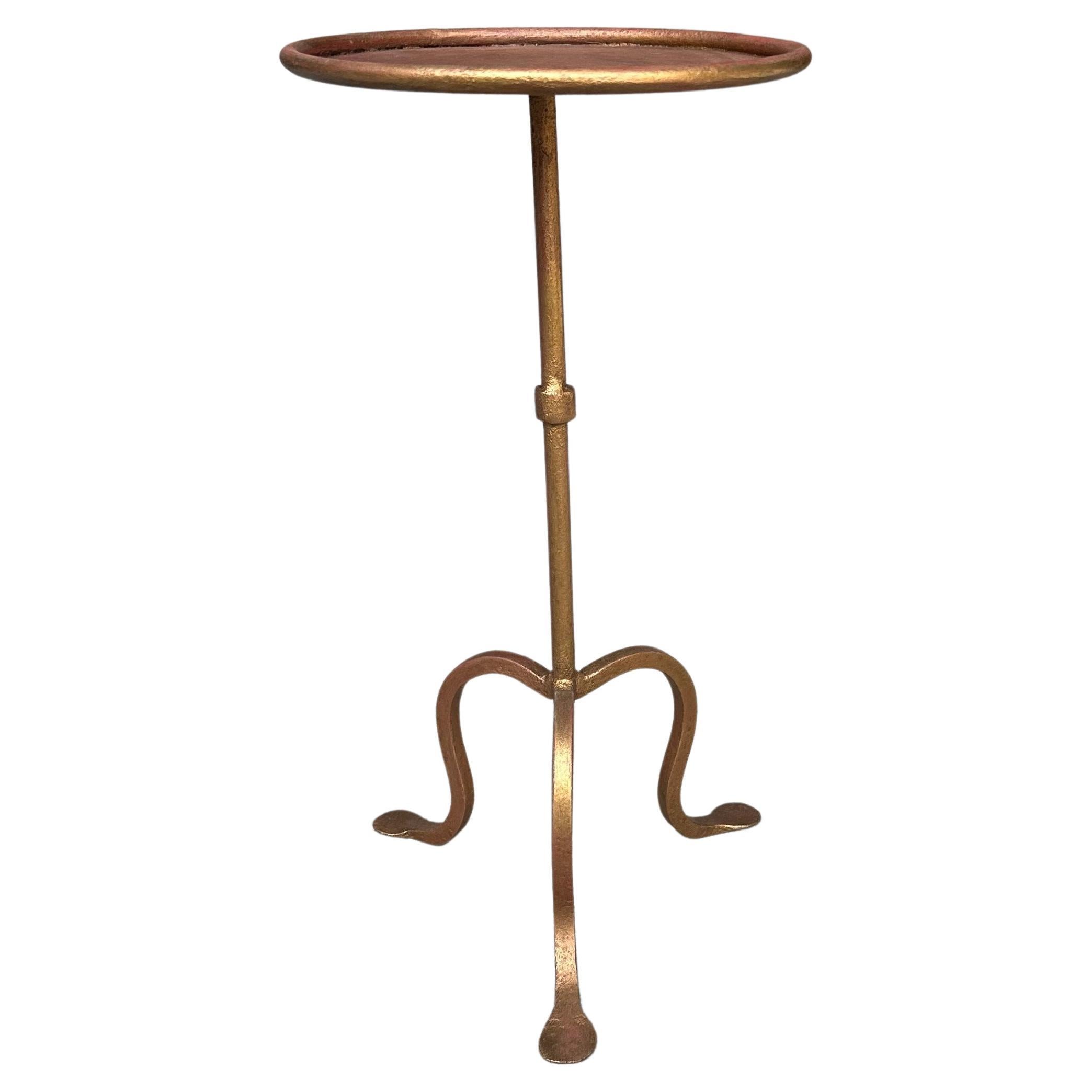 Small Spanish Gilt Iron Drinks Table with Curved Legs For Sale