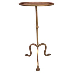 Small Spanish Gilt Iron Drinks Table with Curved Legs