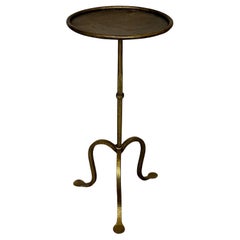 Small Spanish Gilt Iron Drinks Table with Curved Legs