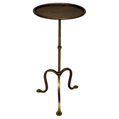 Small Spanish Gilt Iron Drinks Table with Curved Legs