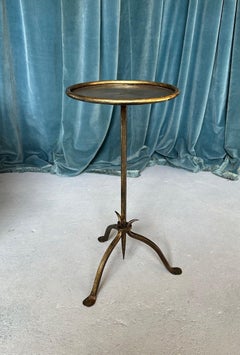 Small Spanish Gilt Iron Drinks Table with Pointed Stem