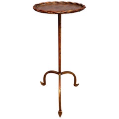 Small Spanish Gilt Iron Martini Side Table