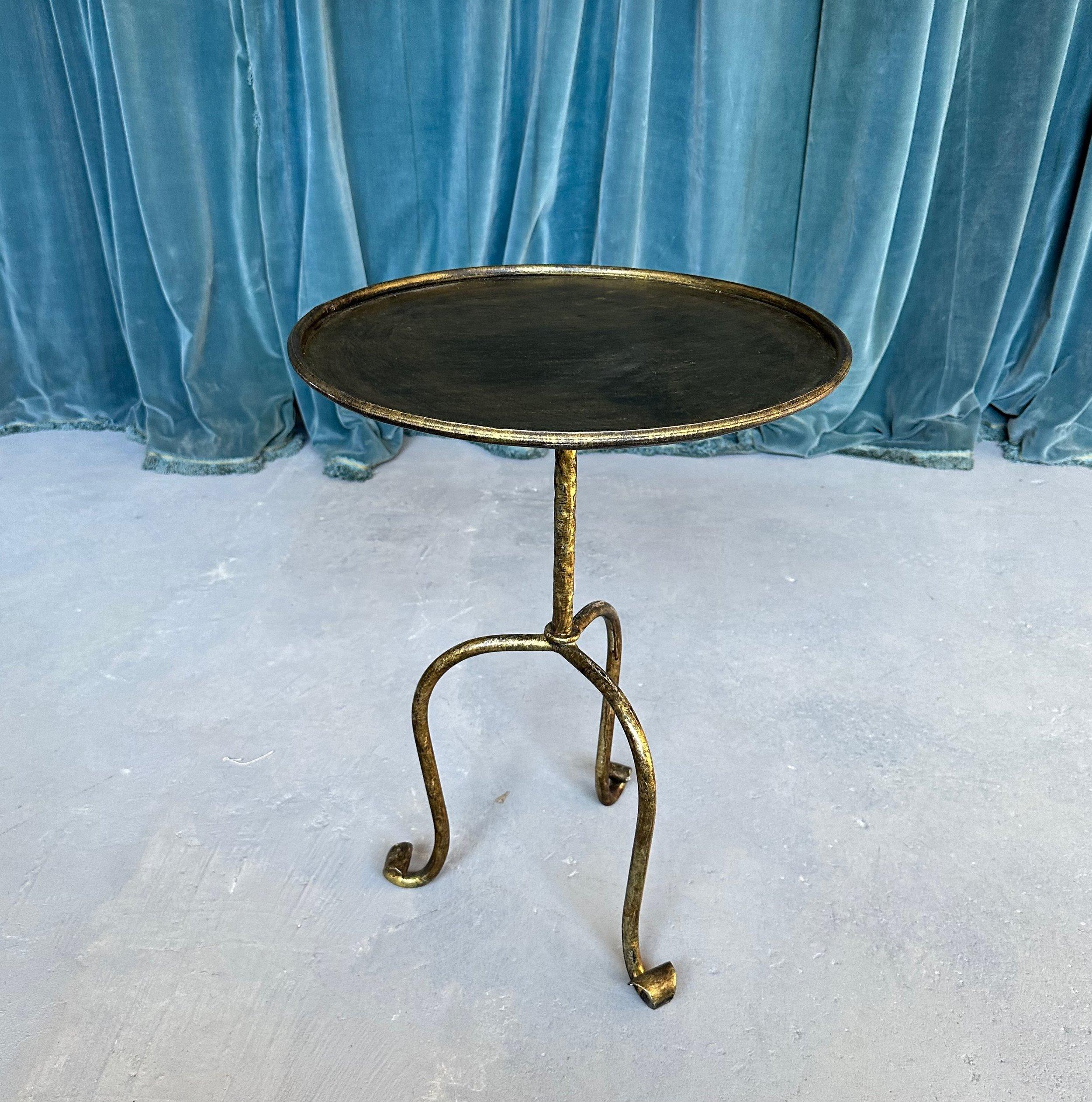 Contemporary Small Spanish Gilt Iron Side Table For Sale