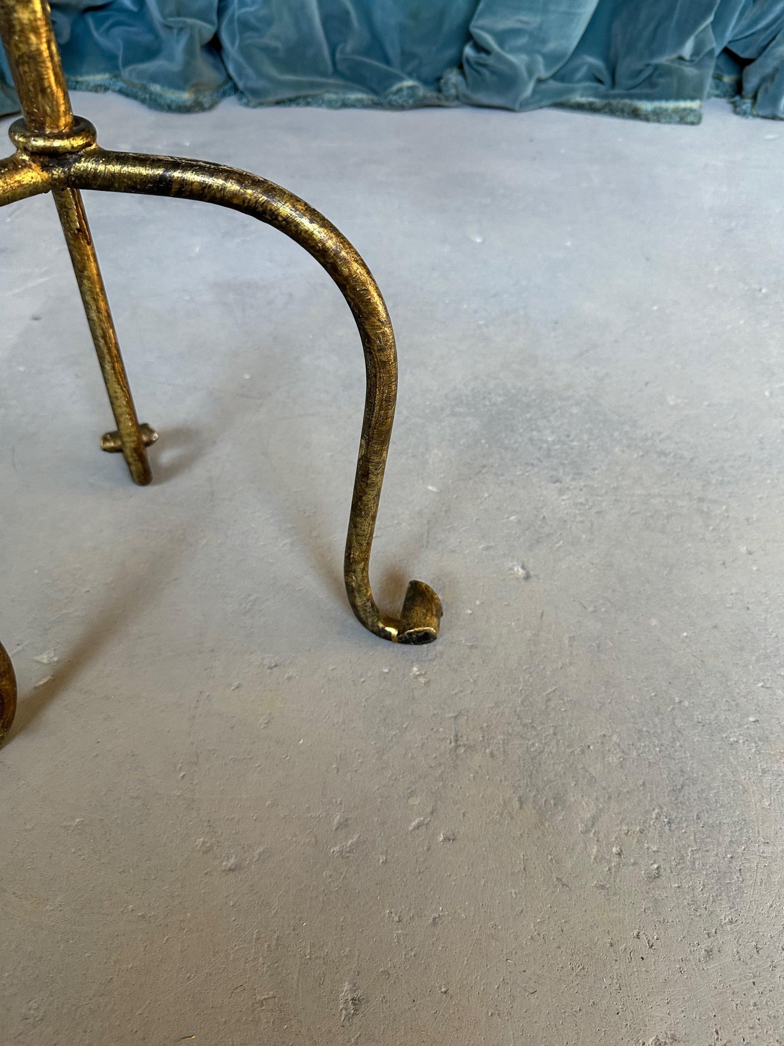 Small Spanish Gilt Iron Side Table For Sale 2