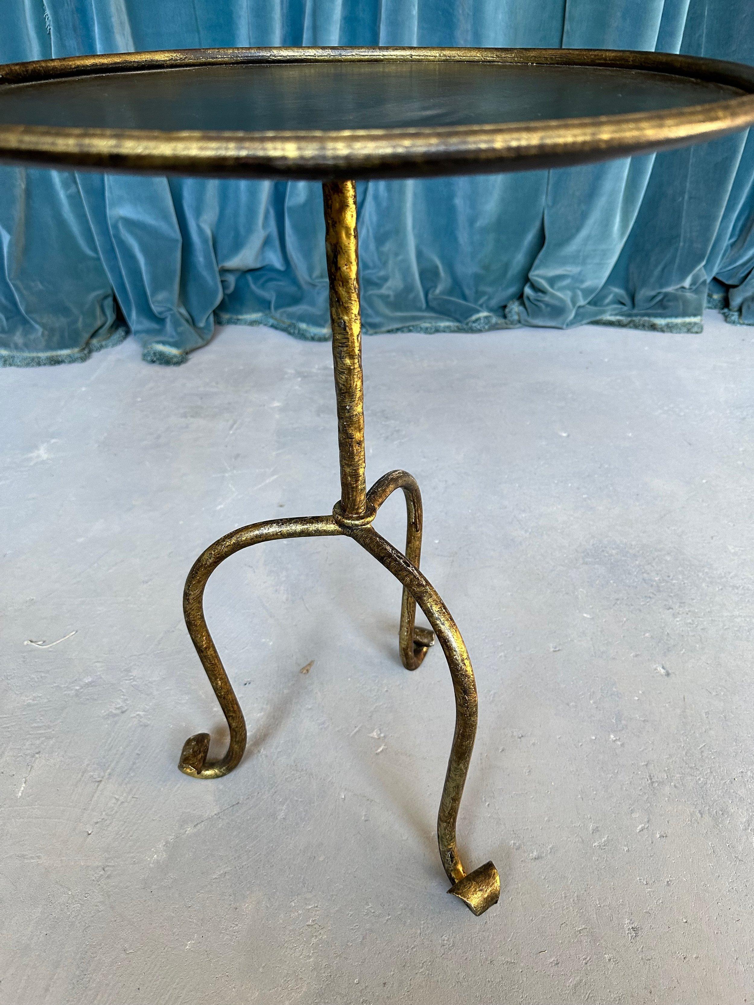 Small Spanish Gilt Iron Side Table For Sale 3