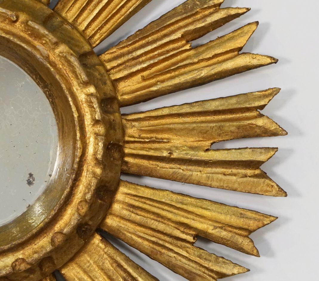 Small Spanish Gilt Starburst or Sunburst Mirror (Diameter 11 1/2) 8