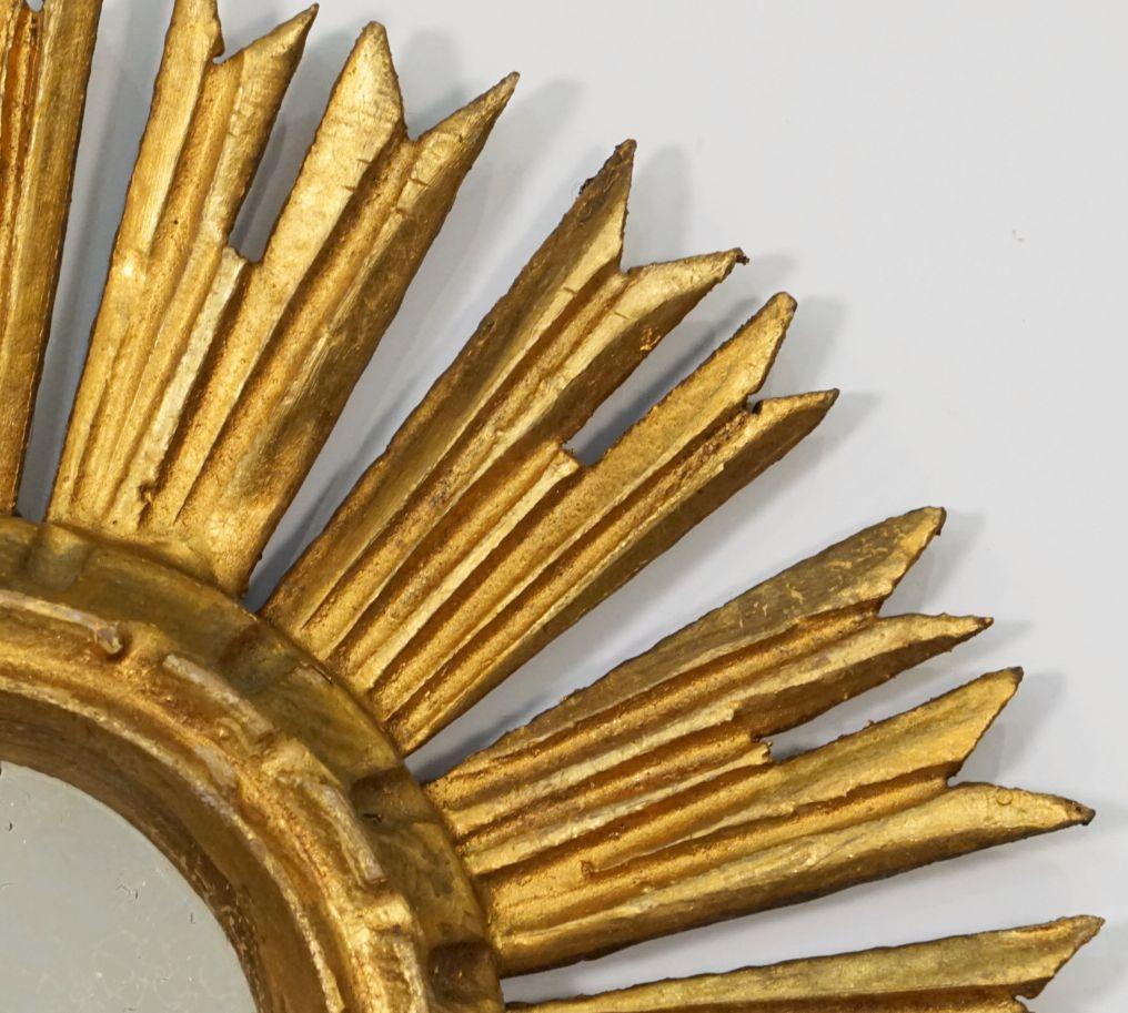 Small Spanish Gilt Starburst or Sunburst Mirror (Diameter 11 1/2) 9