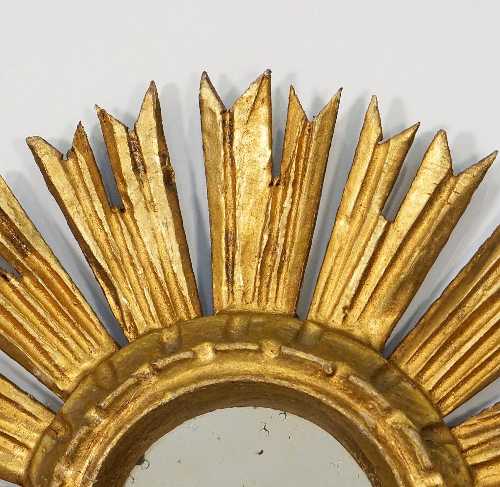 Small Spanish Gilt Starburst or Sunburst Mirror (Diameter 11 1/2) 2