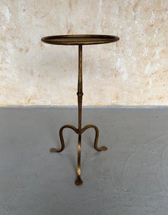 Small Spanish Iron Drinks Table on a Curved Tripod Base