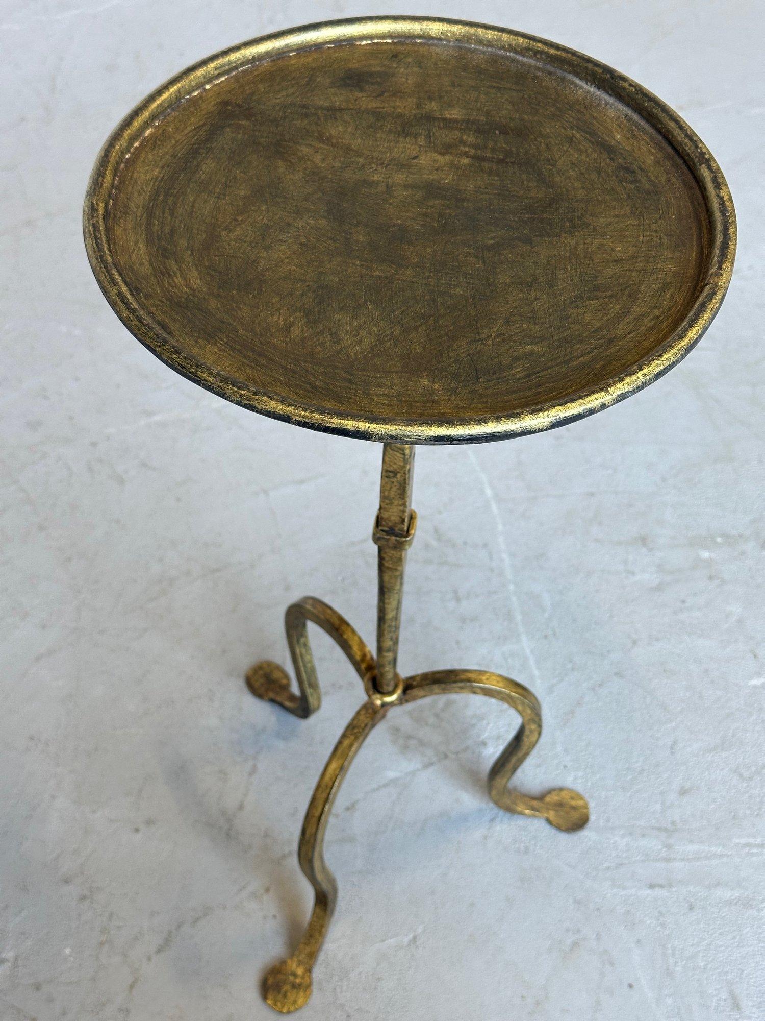 Small Spanish Iron Drinks Table on a Tripod Base For Sale 4