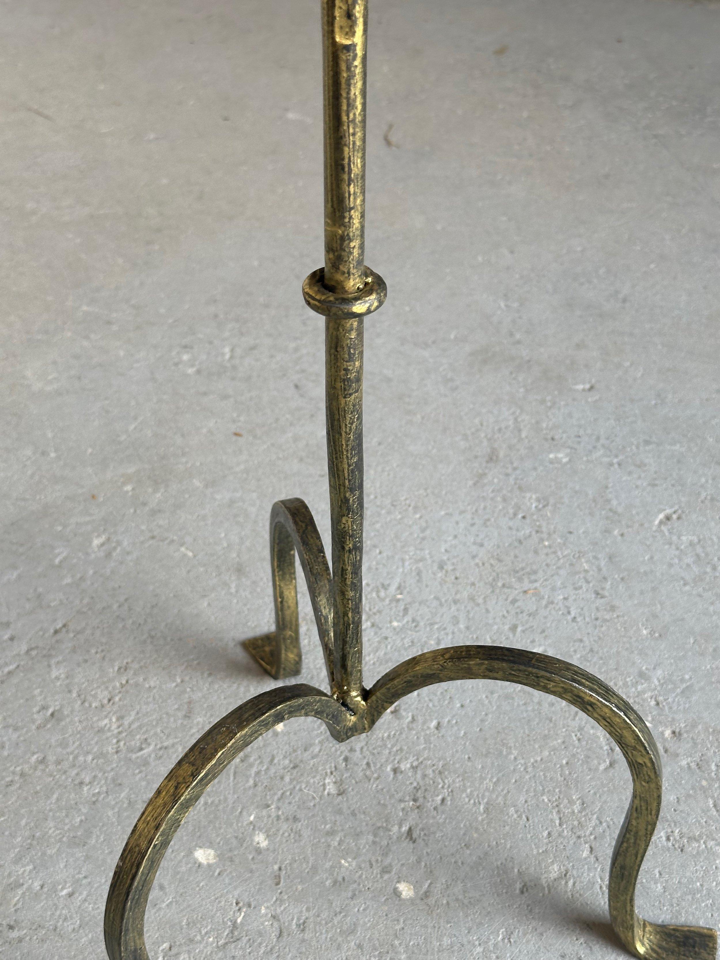 Gilt Small Spanish Iron Drinks Table on a Tripod Base For Sale