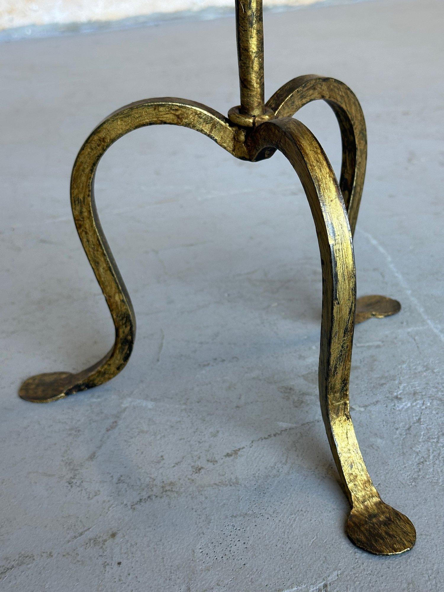 Gilt Small Spanish Iron Drinks Table on a Tripod Base For Sale