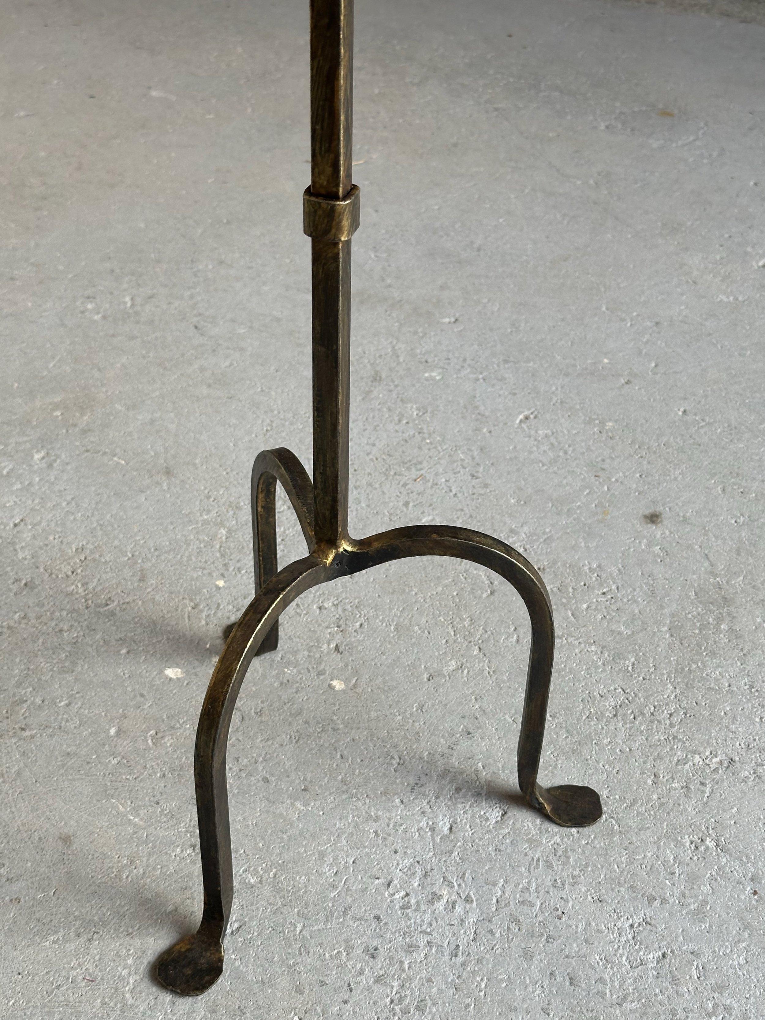Small Spanish Iron Drinks Table on a Tripod Base For Sale 2