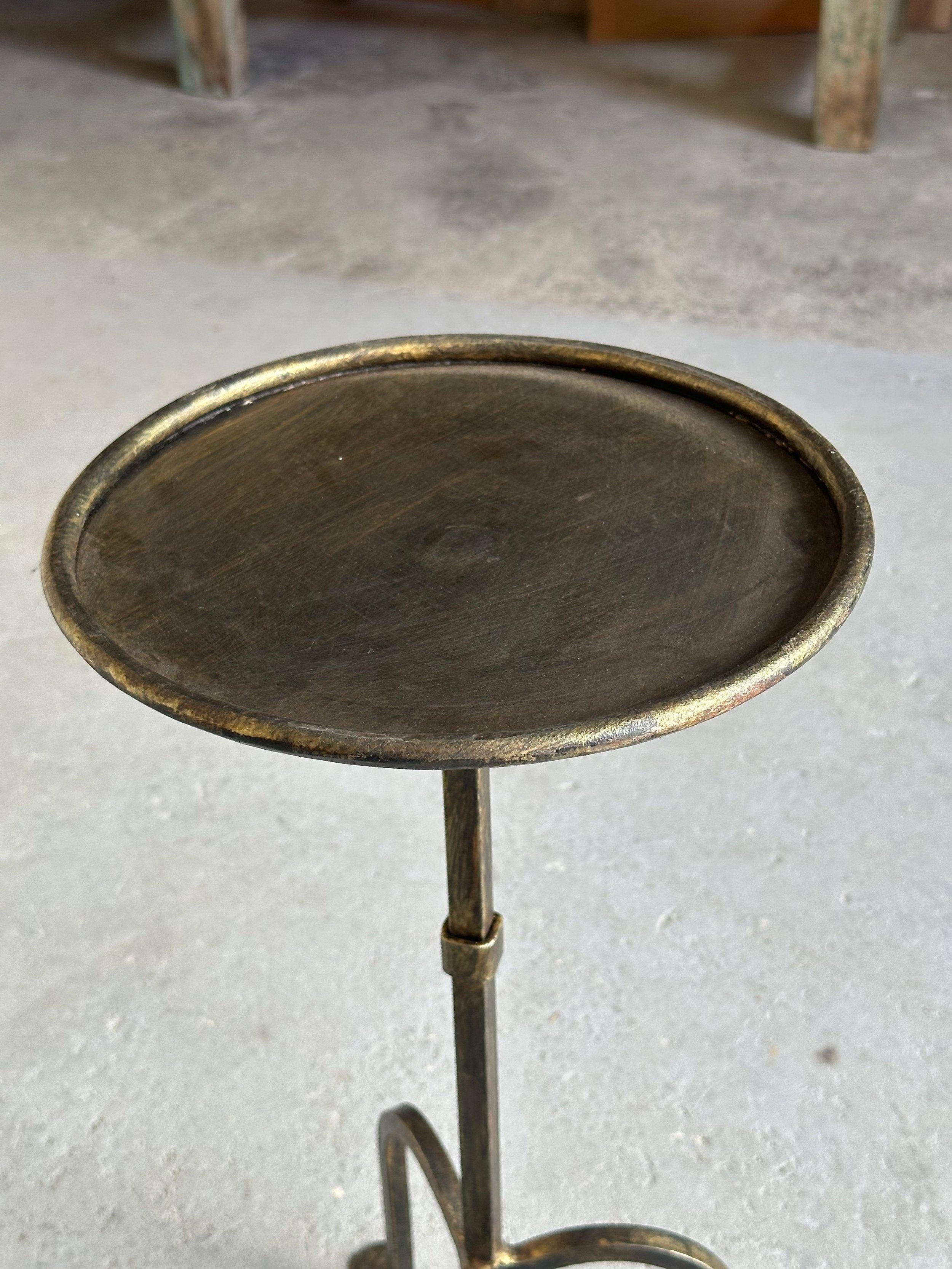 Small Spanish Iron Drinks Table on a Tripod Base For Sale 3