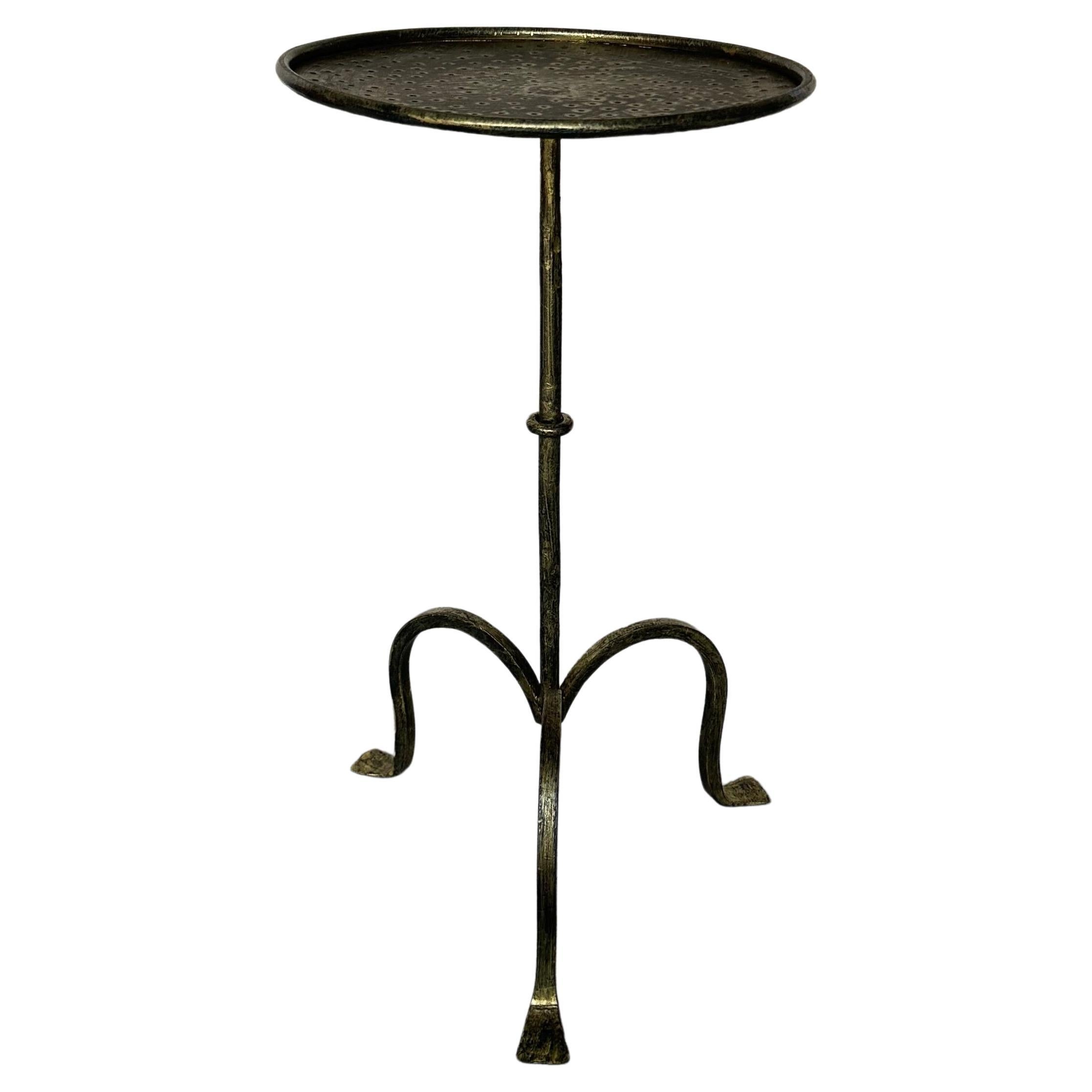Small Spanish Iron Drinks Table on a Tripod Base For Sale