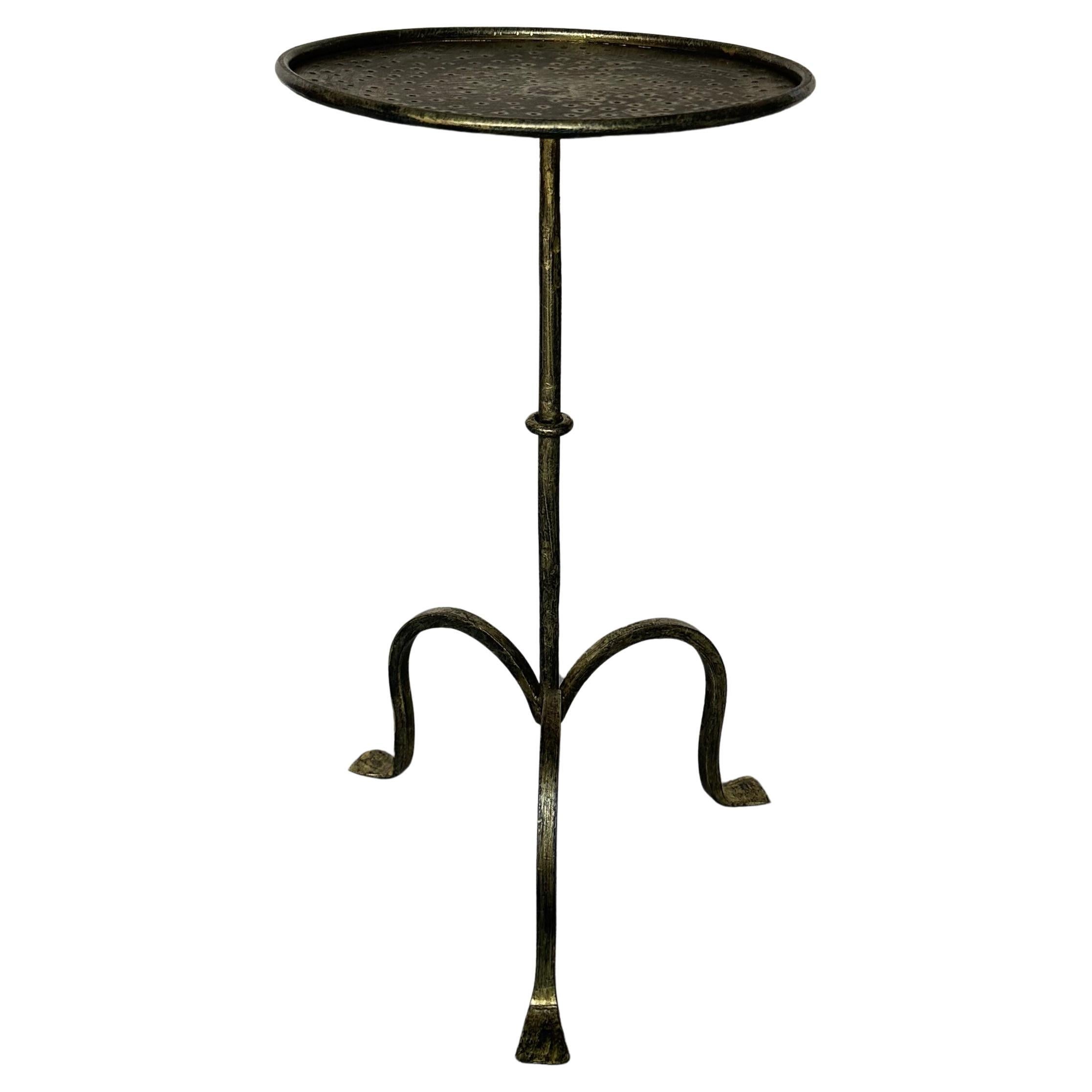 Small Spanish Iron Drinks Table on a Tripod Base For Sale