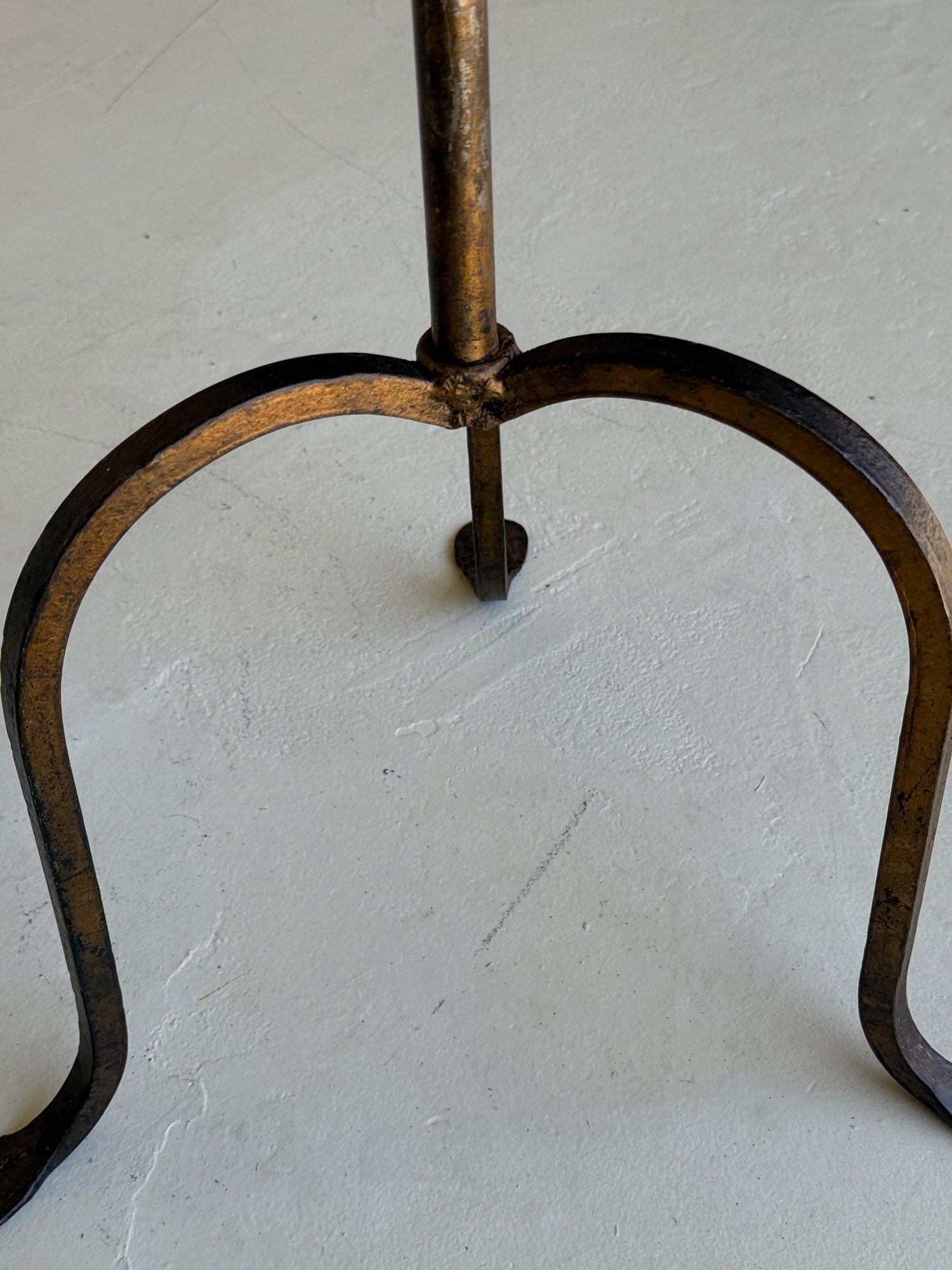 Small Spanish Iron Drinks Table on an Elevated Tripod Base For Sale 3