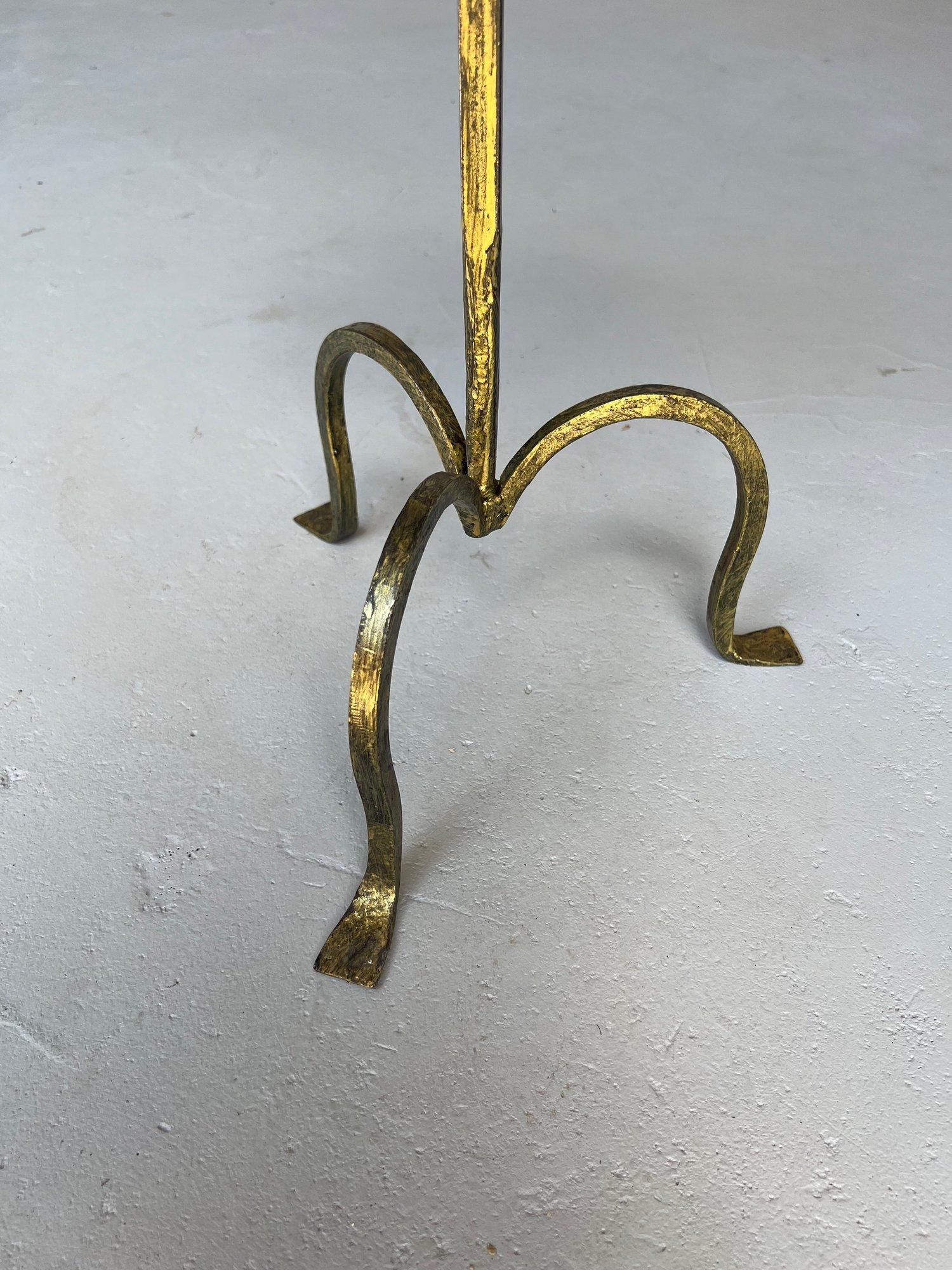 Small Spanish Iron Drinks Table with Hammered Top For Sale 4