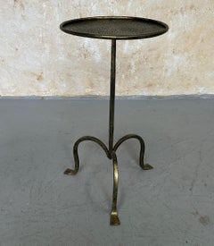 Small Spanish Iron Drinks Table with Hammered Top