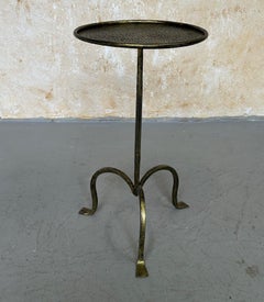 Small Spanish Iron Drinks Table with Hammered Top