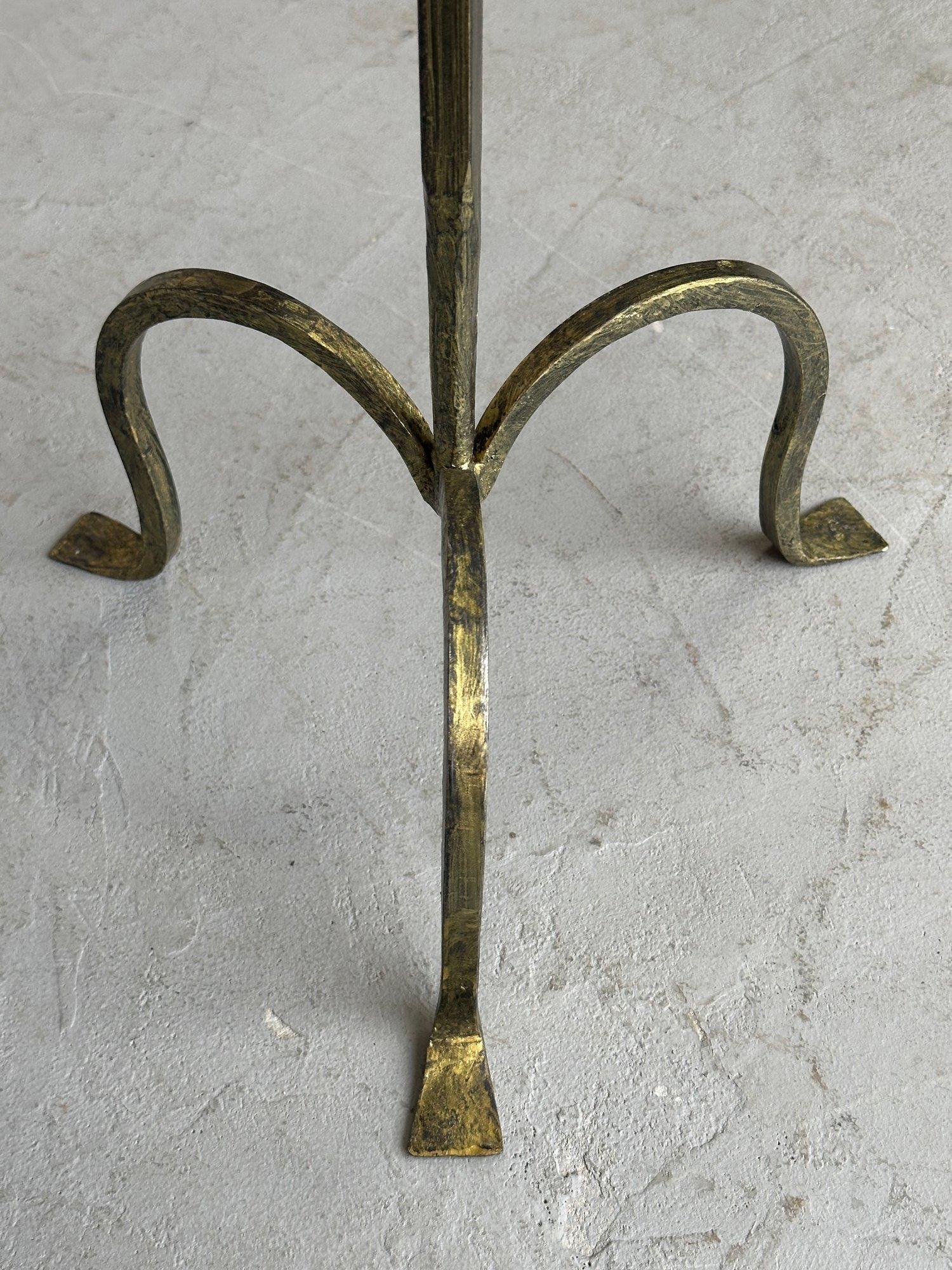 Small Spanish Iron Drinks Table with Hammered Top For Sale 3