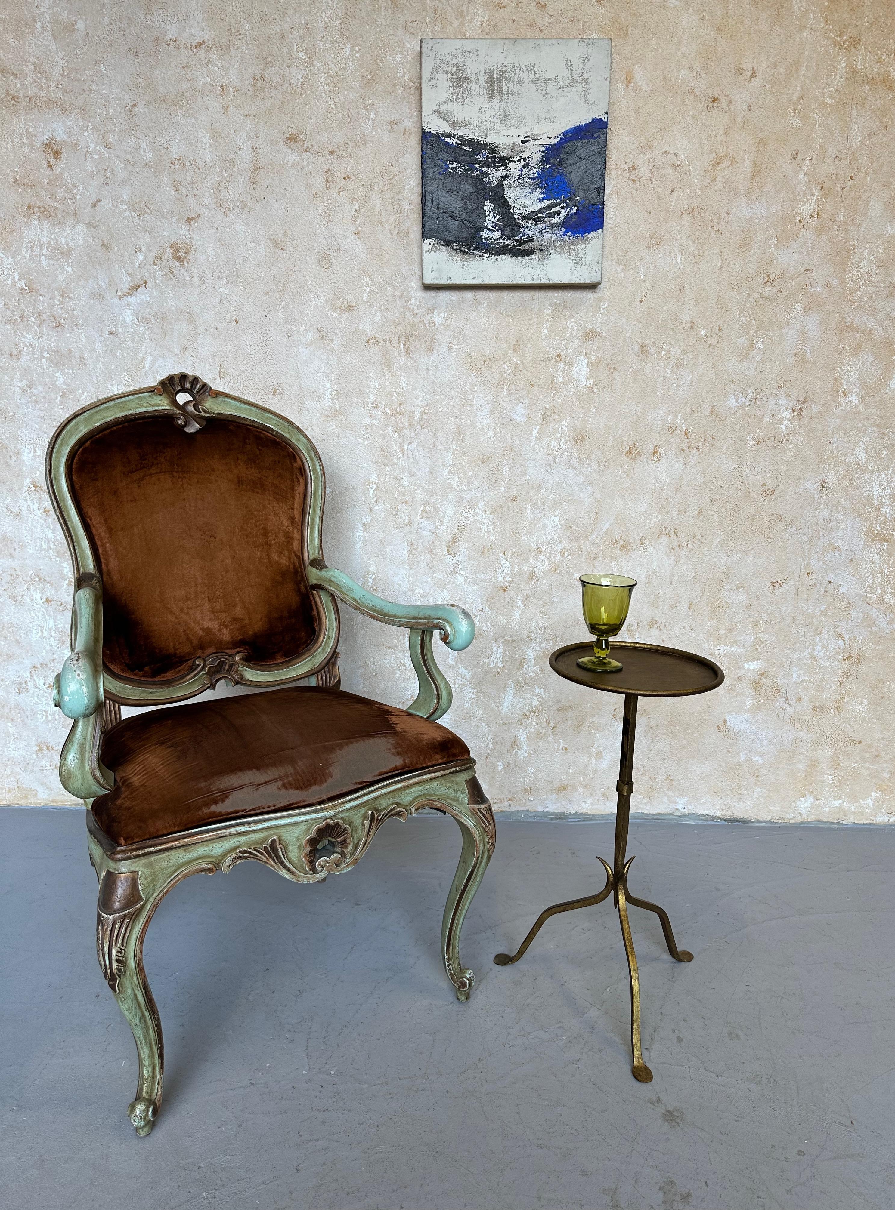 Small Spanish Iron Drinks Table with Pointed Stem For Sale 5