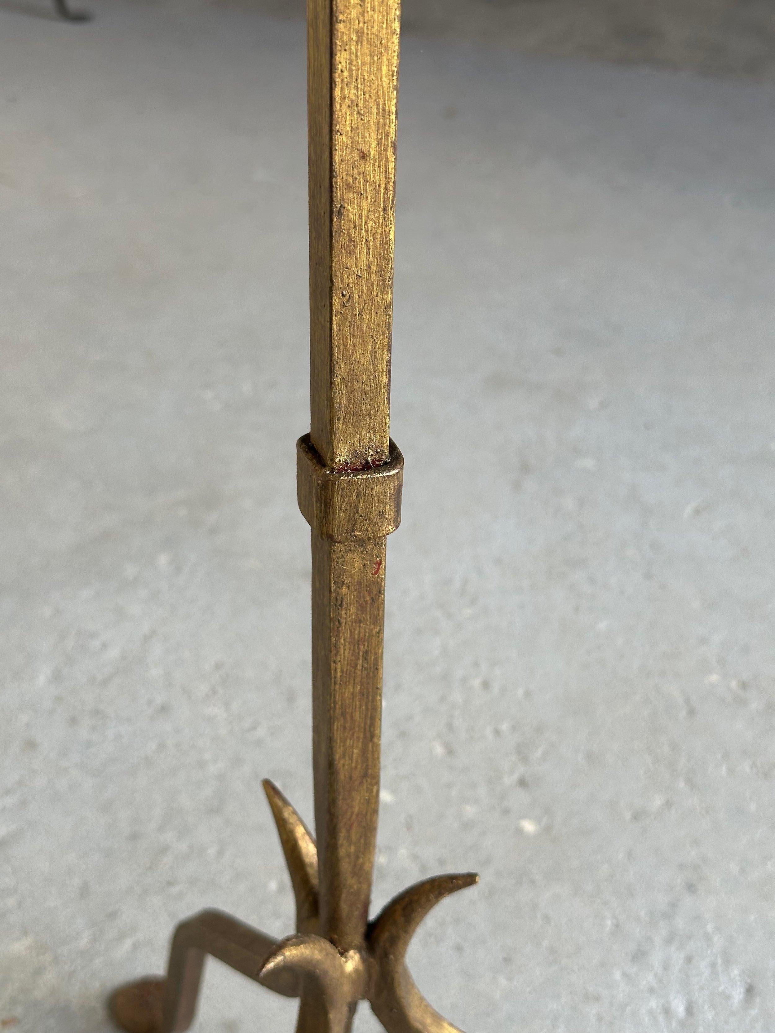 Contemporary Small Spanish Iron Drinks Table with Pointed Stem For Sale
