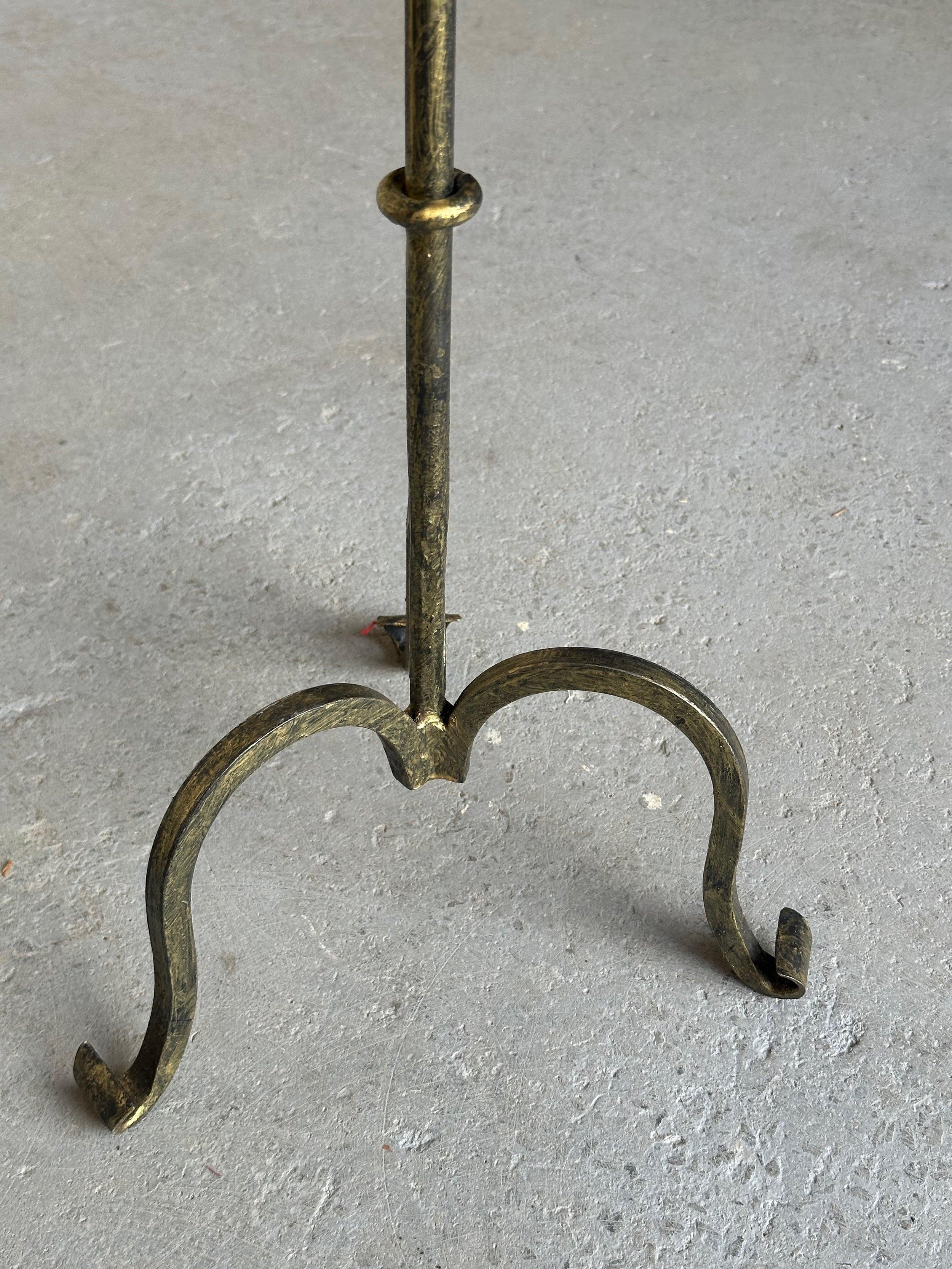 Small Spanish Iron Drinks Table with Scrolled Feet For Sale 4