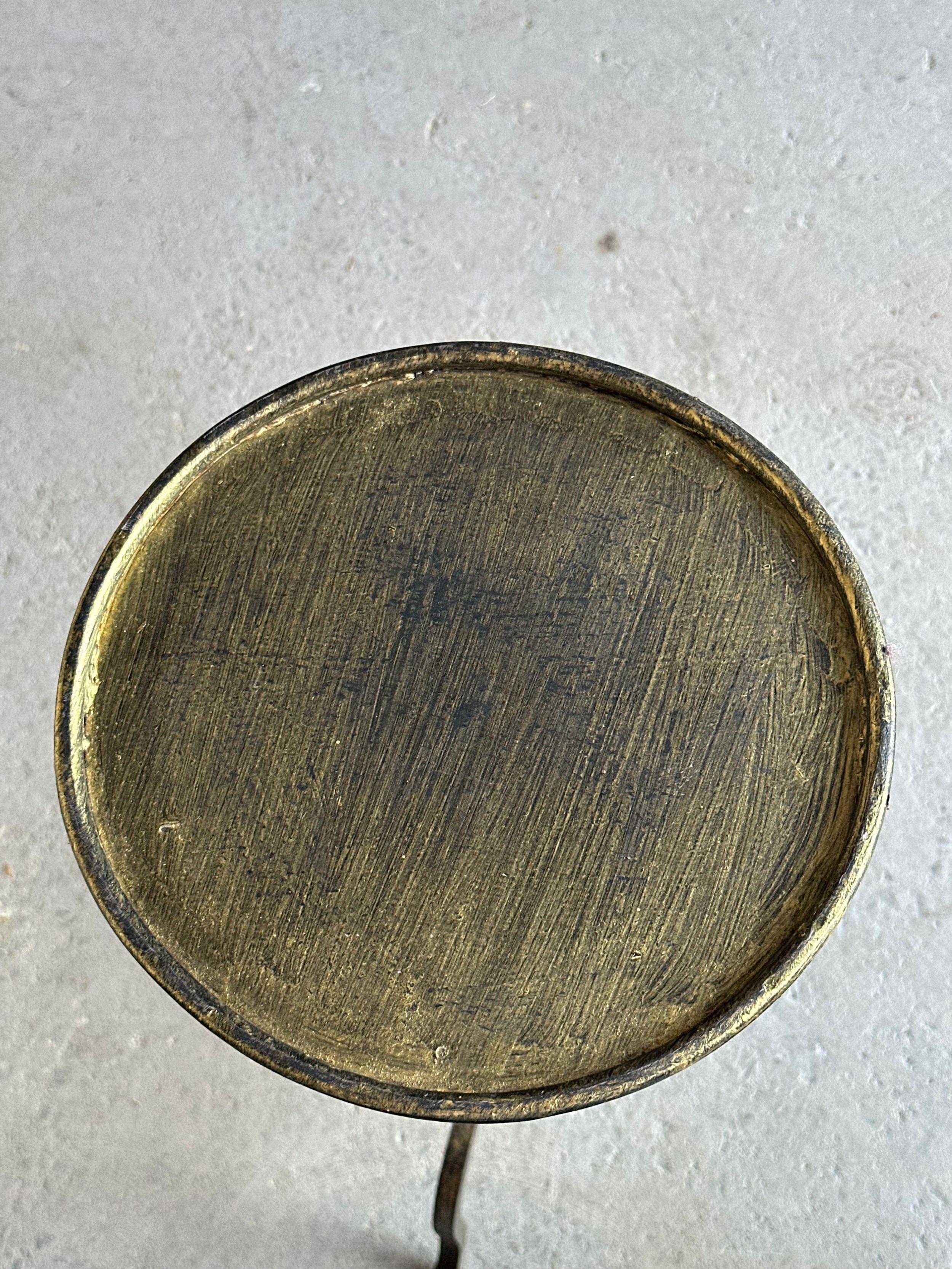 Small Spanish Iron Drinks Table with Scrolled Feet 6