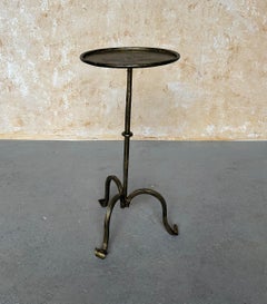 Small Spanish Iron Drinks Table with Scrolled Feet