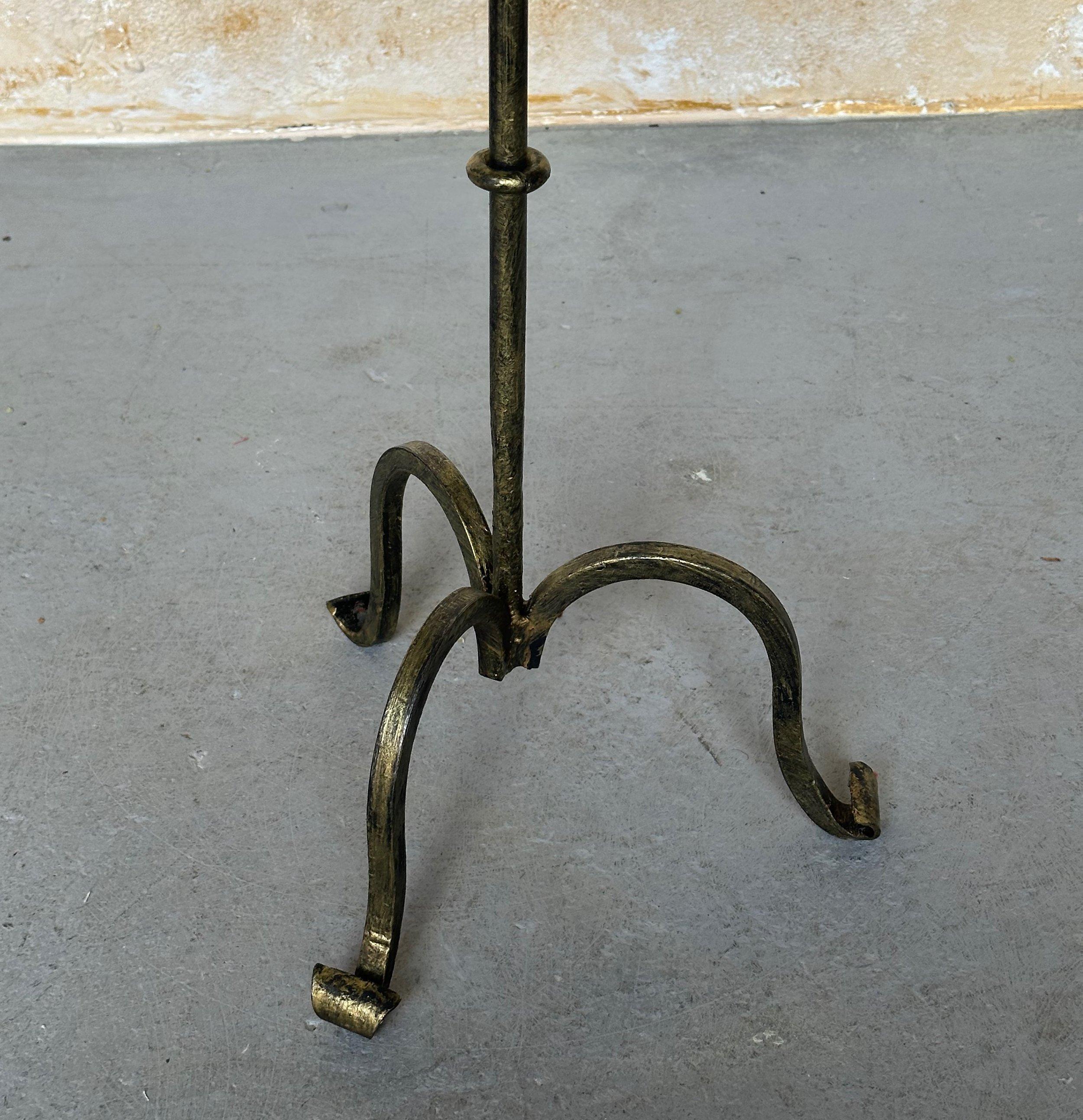 Gilt Small Spanish Iron Drinks Table with Scrolled Feet