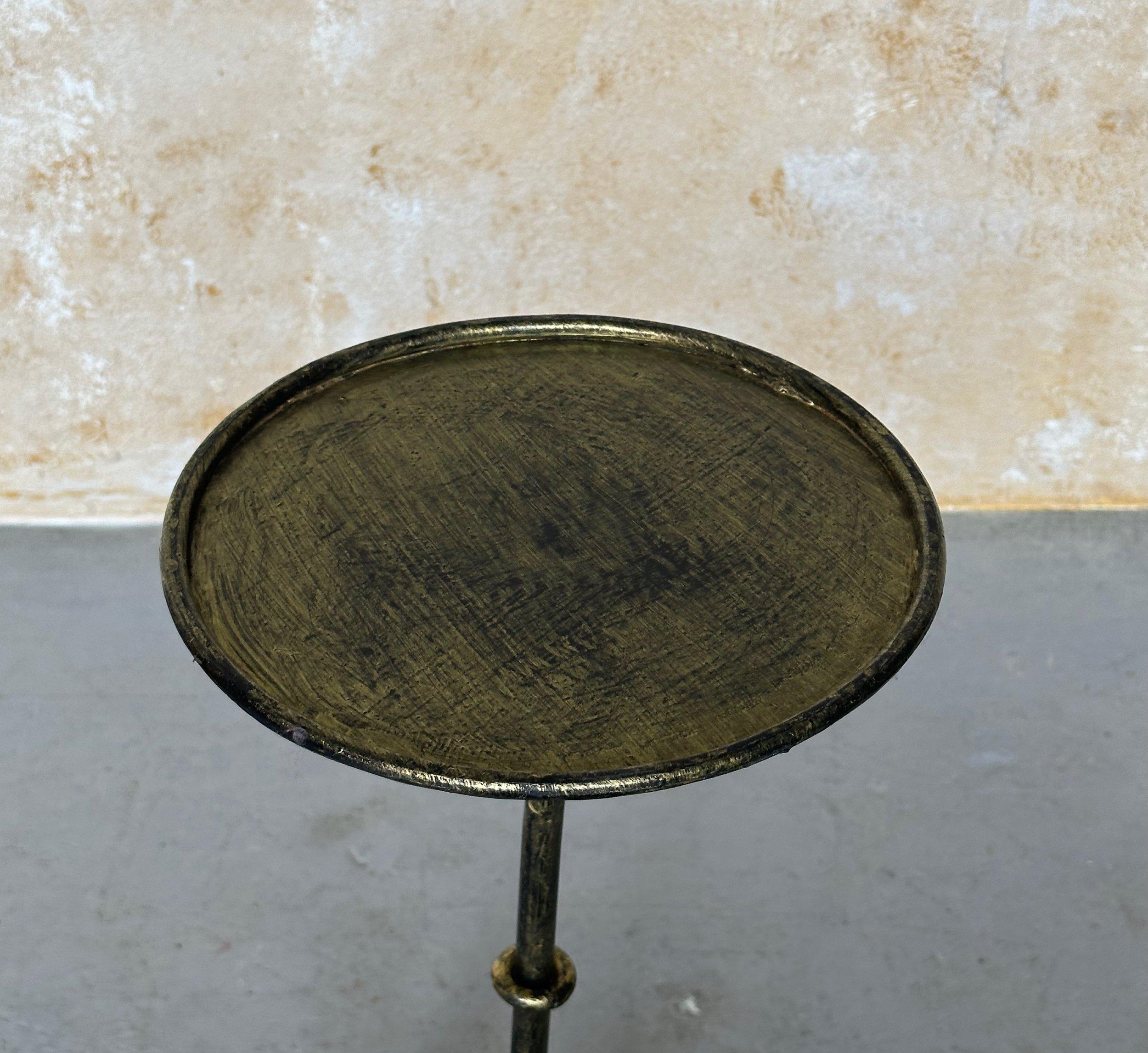 Small Spanish Iron Drinks Table with Scrolled Feet 1