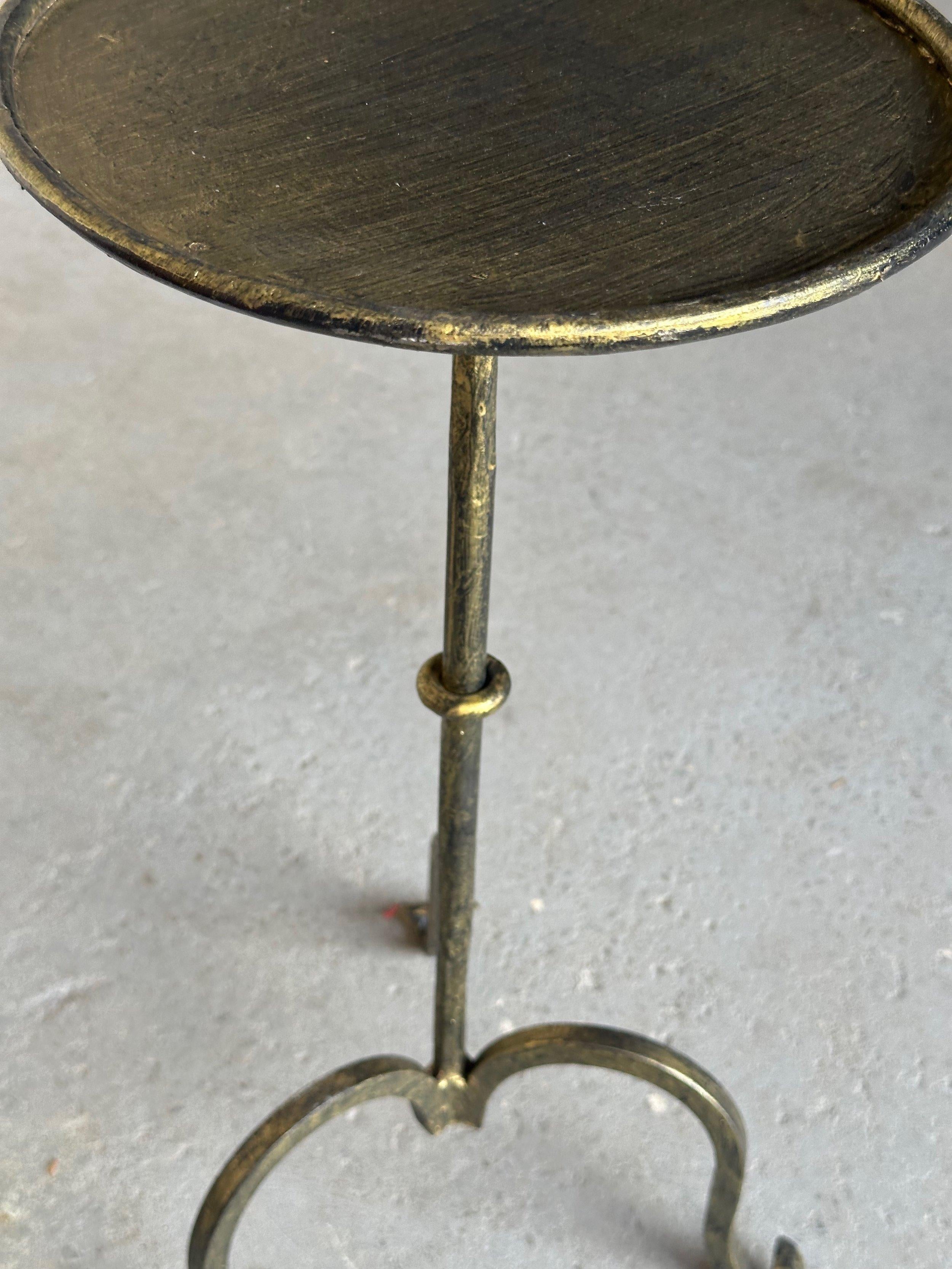 Small Spanish Iron Drinks Table with Scrolled Feet For Sale 2
