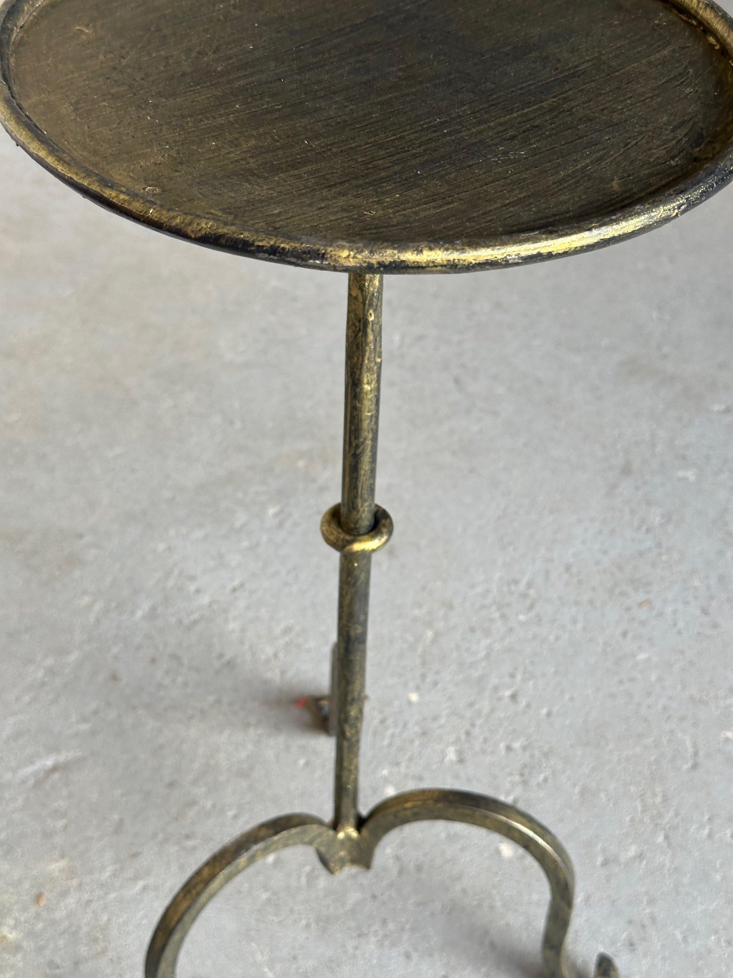 Small Spanish Iron Drinks Table with Scrolled Feet 2