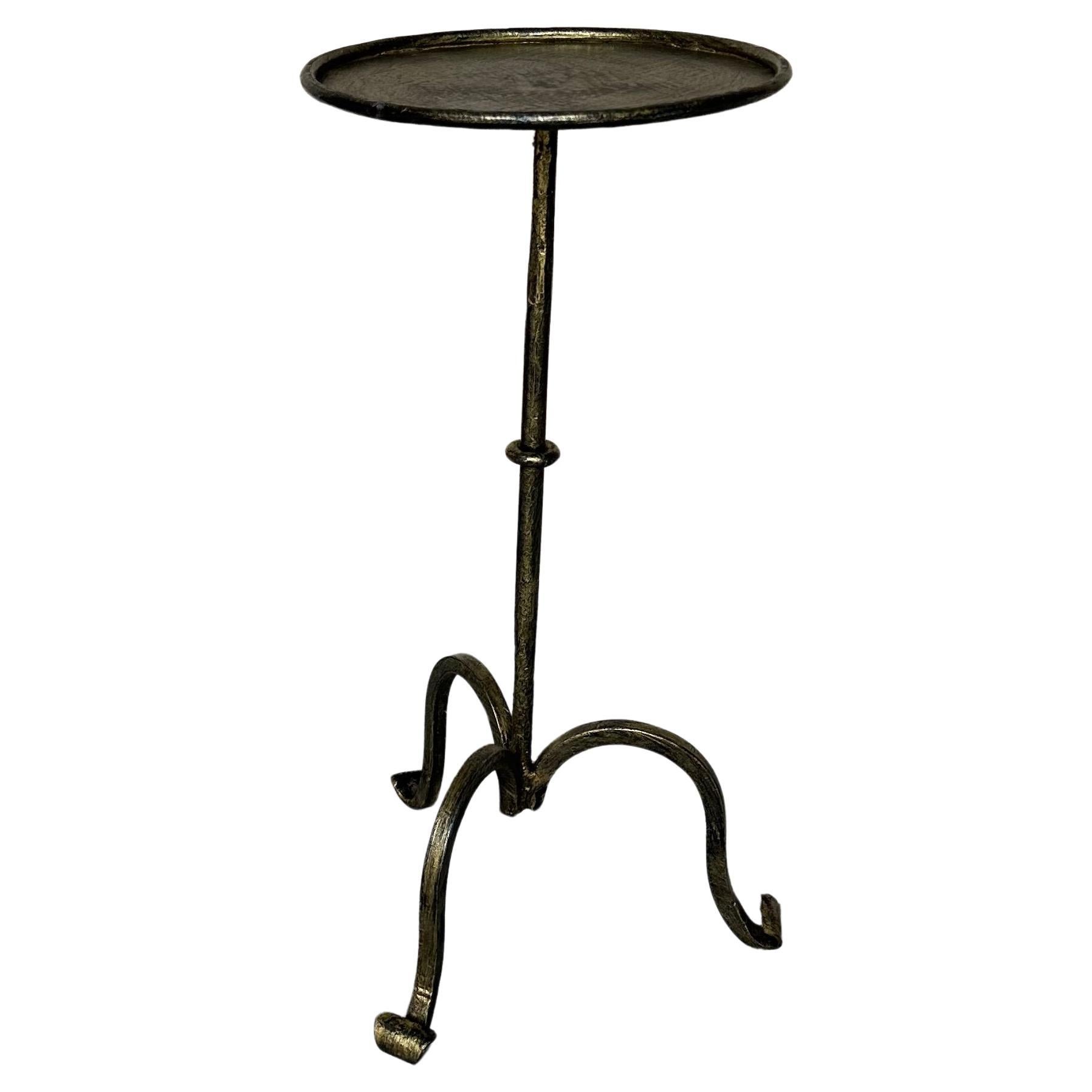 Small Spanish Iron Drinks Table with Scrolled Feet For Sale