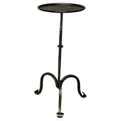 Small Spanish Iron Drinks Table with Scrolled Feet