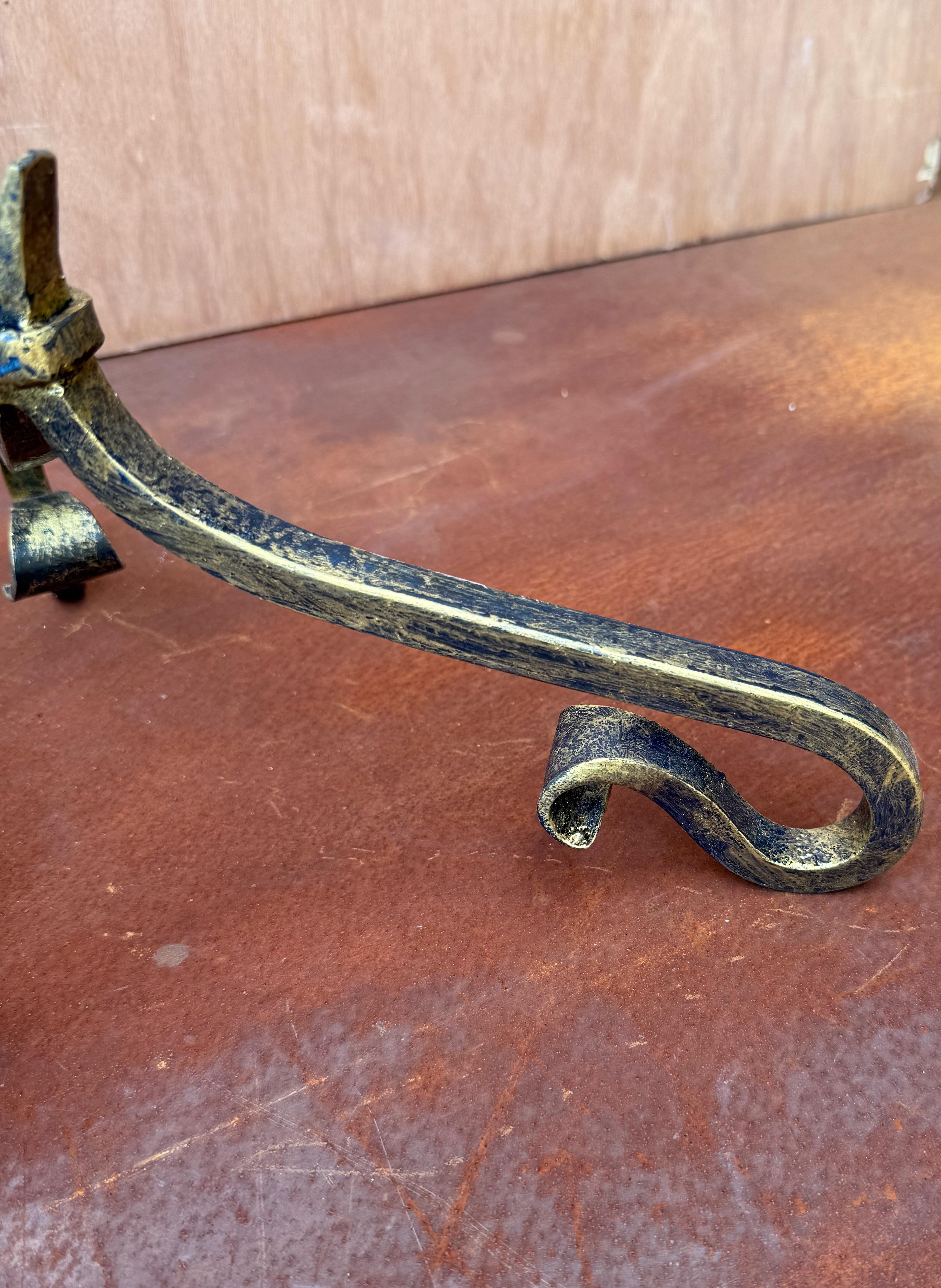 Small Spanish Iron Drinks Table with Scrolled Legs For Sale 6