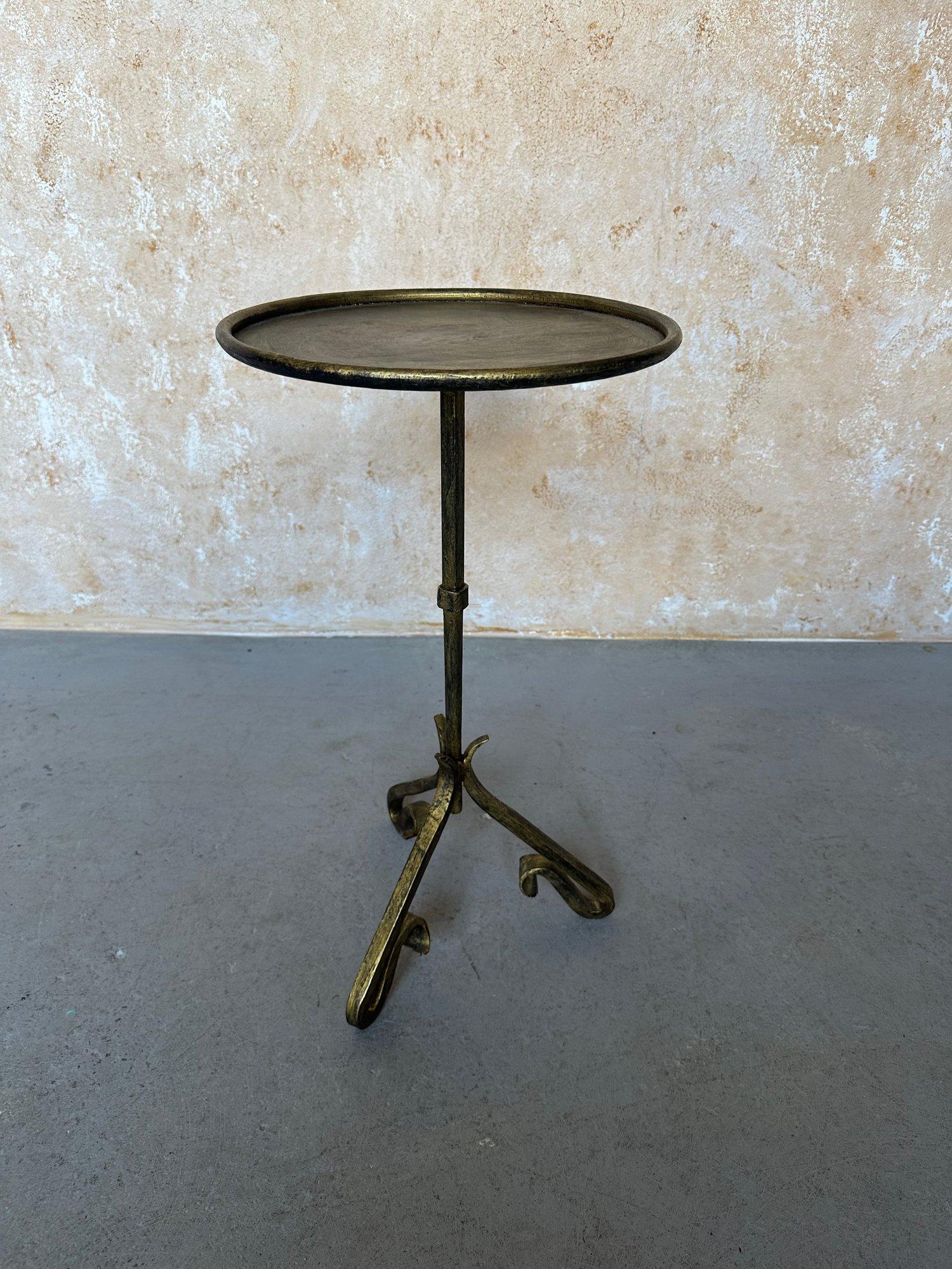 Small Spanish Iron Drinks Table with Scrolled Legs 6