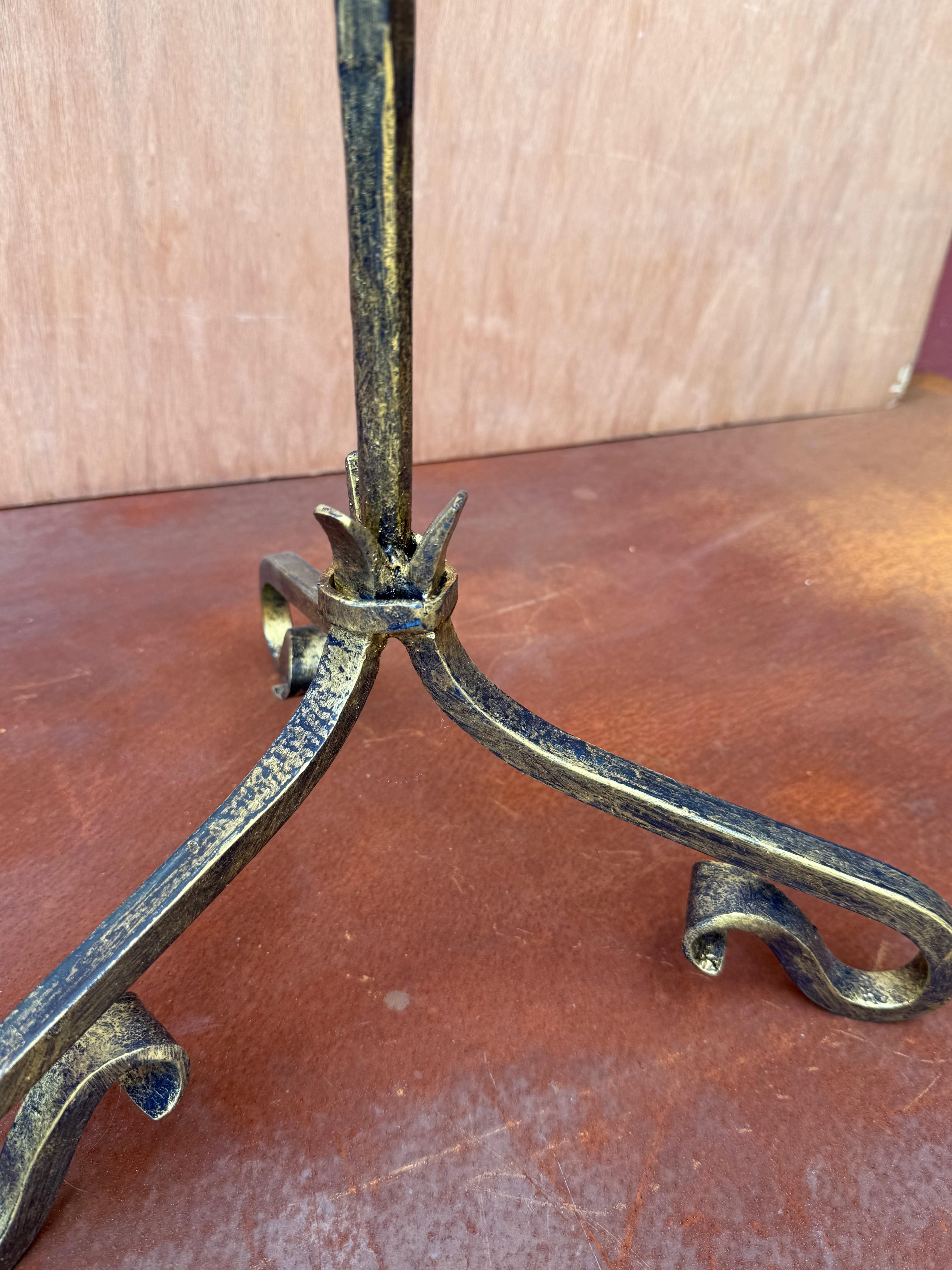Small Spanish Iron Drinks Table with Scrolled Legs For Sale 7
