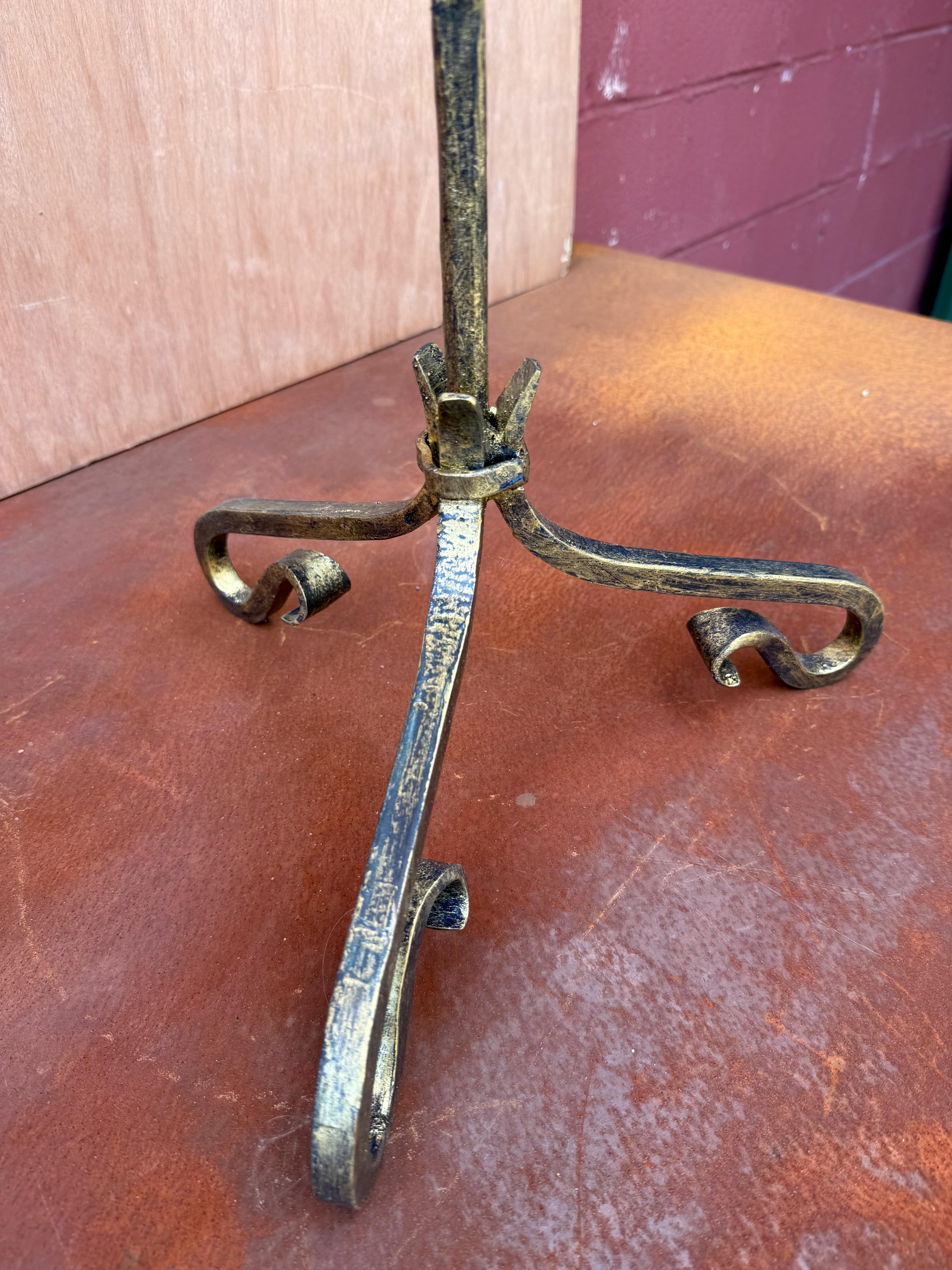 Small Spanish Iron Drinks Table with Scrolled Legs For Sale 8