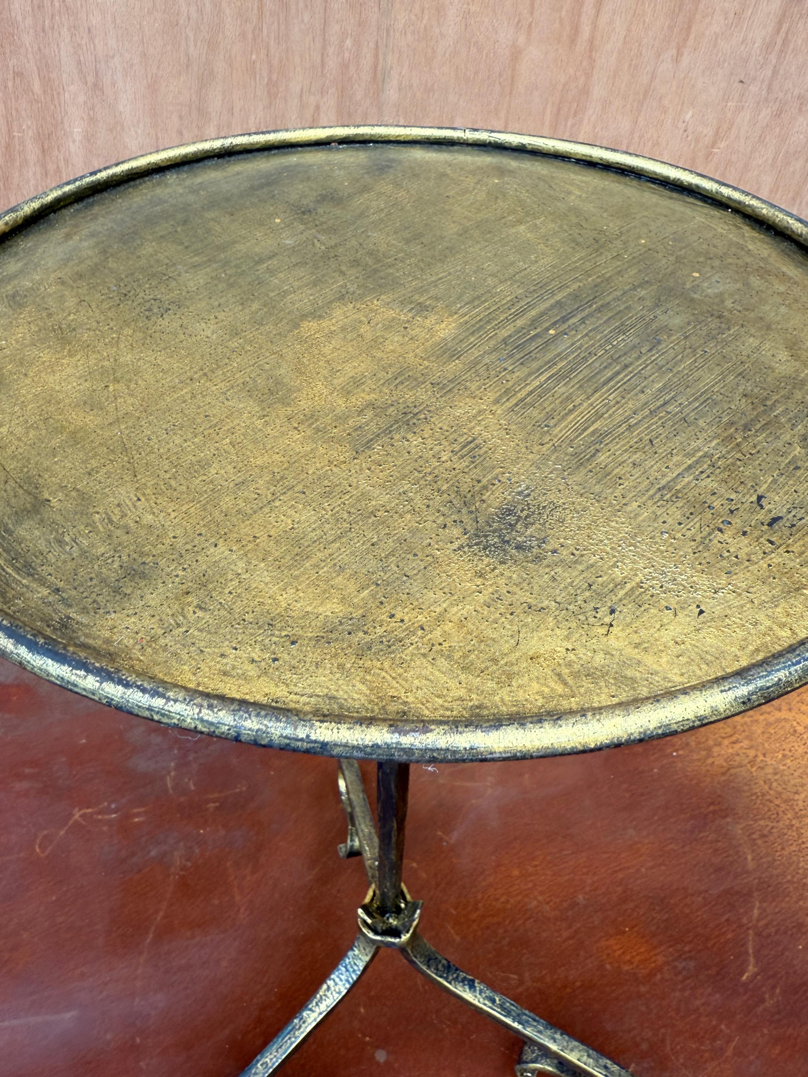 Small Spanish Iron Drinks Table with Scrolled Legs For Sale 10