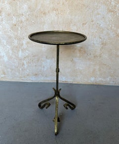 Small Spanish Iron Drinks Table with Scrolled Legs