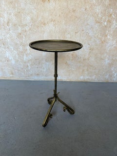 Small Spanish Iron Drinks Table with Scrolled Legs