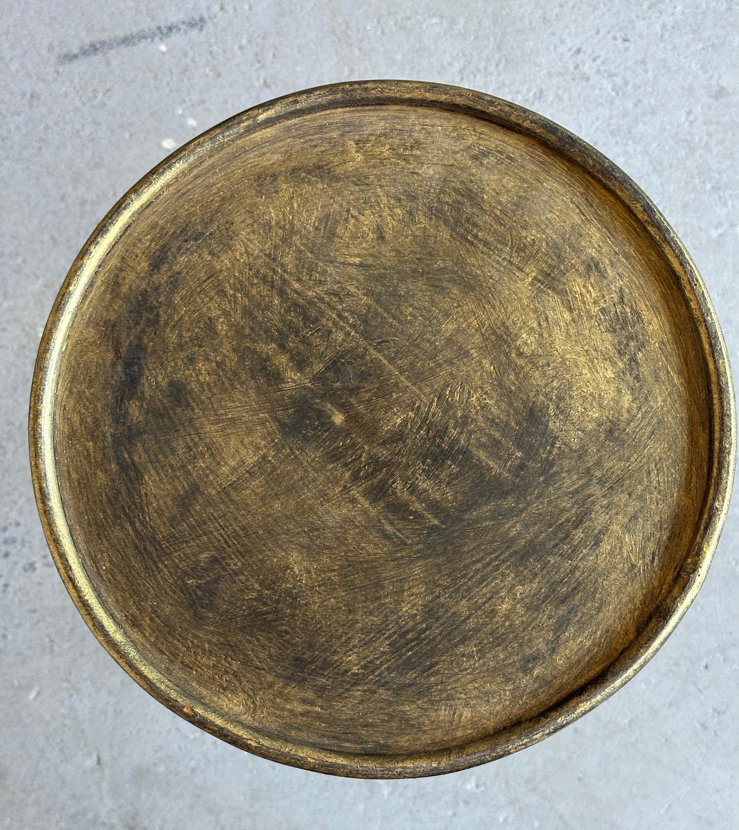 Gilt Small Spanish Iron Drinks Table with Scrolled Legs