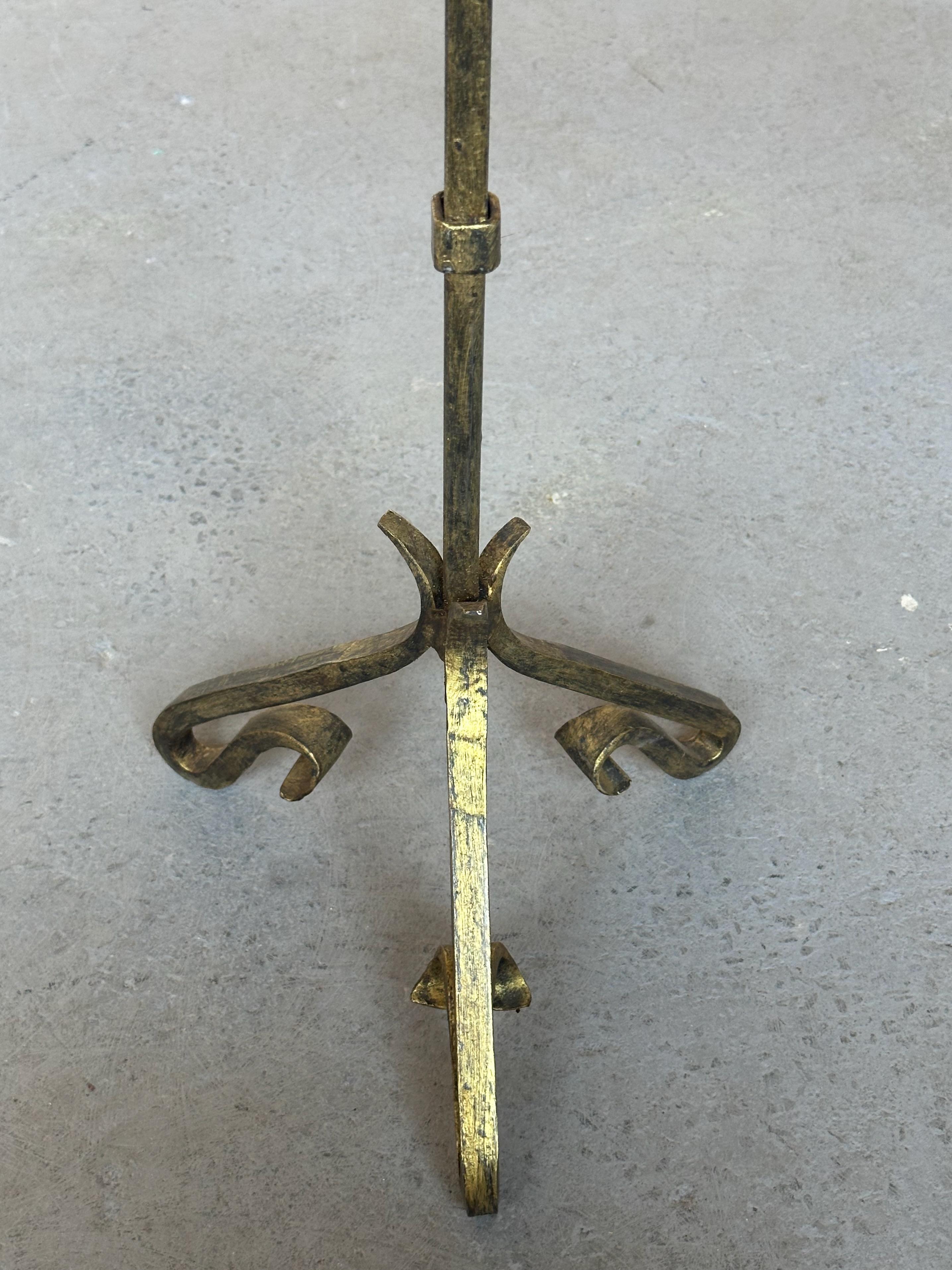 Gilt Small Spanish Iron Drinks Table with Scrolled Legs For Sale