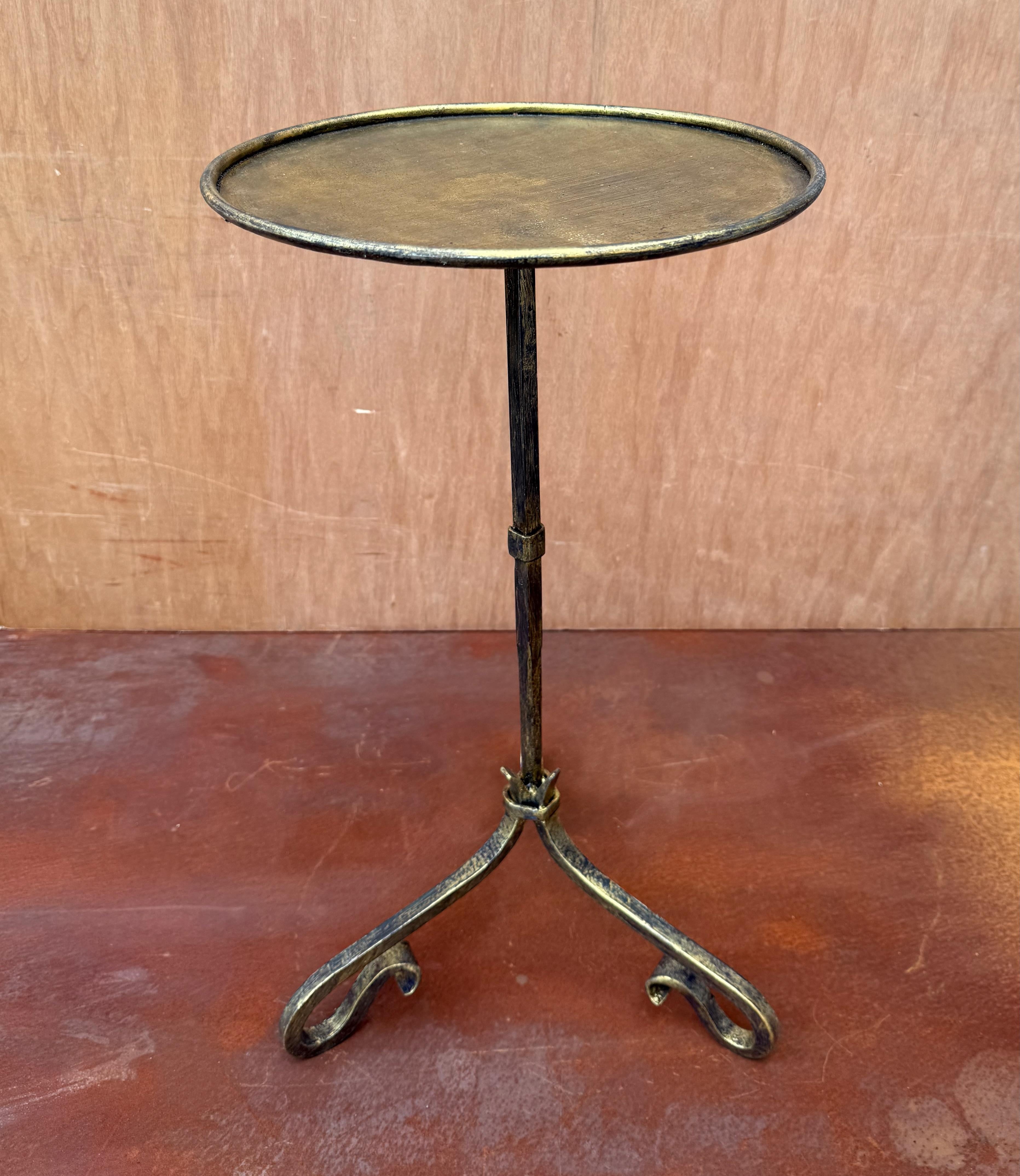 Small Spanish Iron Drinks Table with Scrolled Legs For Sale 1