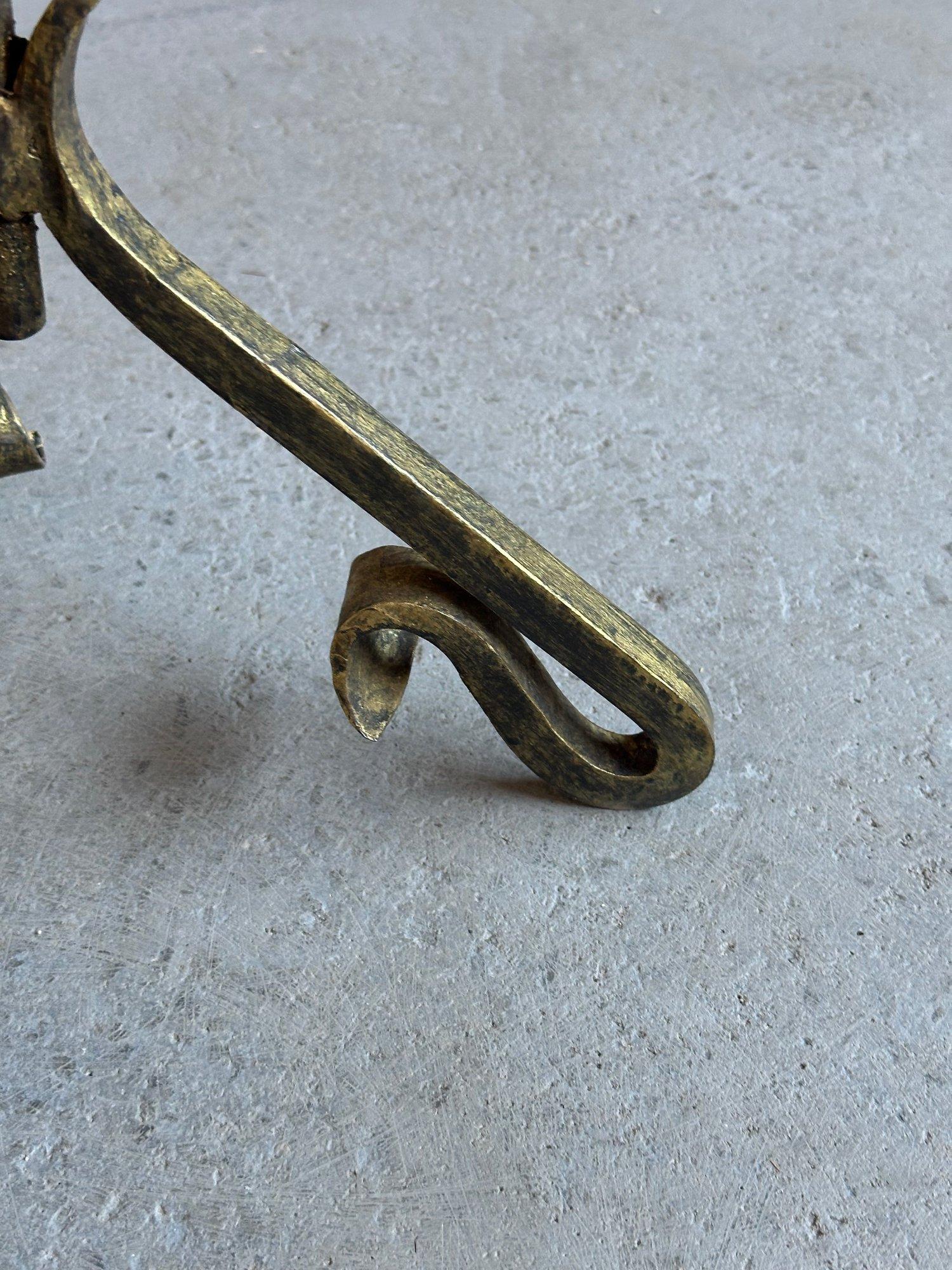 Small Spanish Iron Drinks Table with Scrolled Legs 1